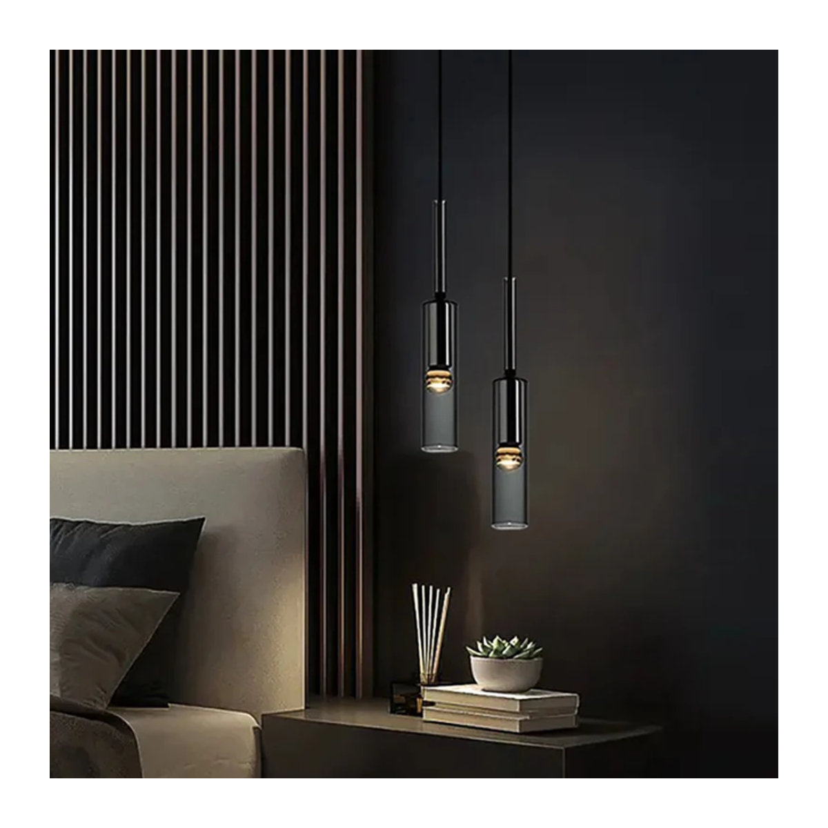 Lyfs Pendelleuchte Nordisch Modern mit LED und Glas in Schwarz - Bild 1
