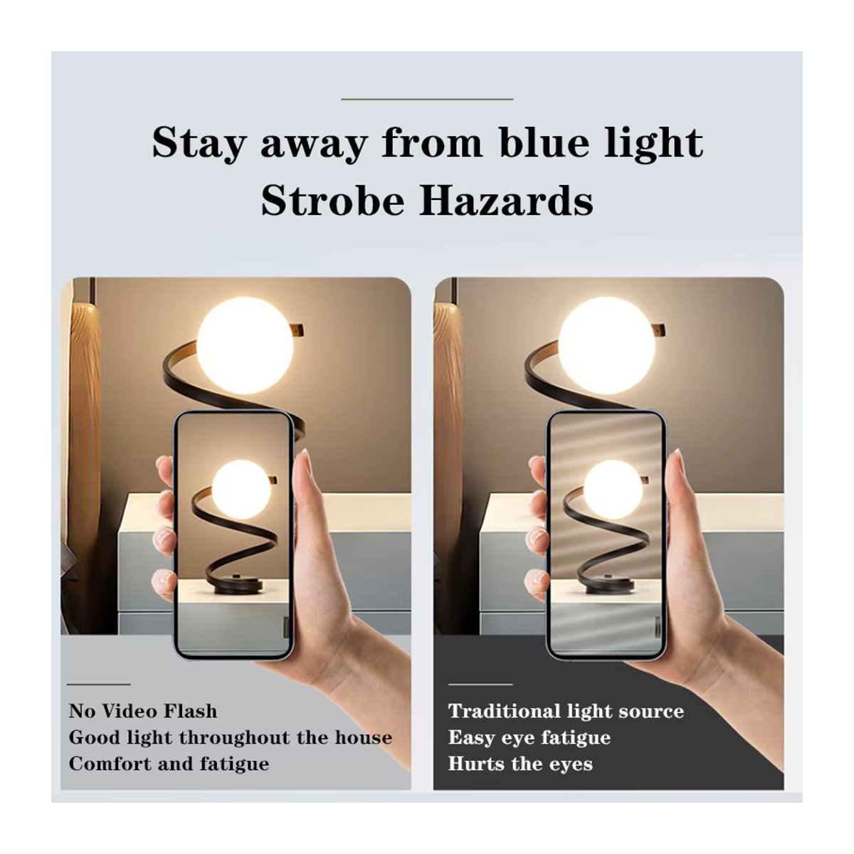 Lyfs Retro LED Tischlampe aus Glas in Schwarz für Wohnzimmer und Schlafzimmer - Bild 3