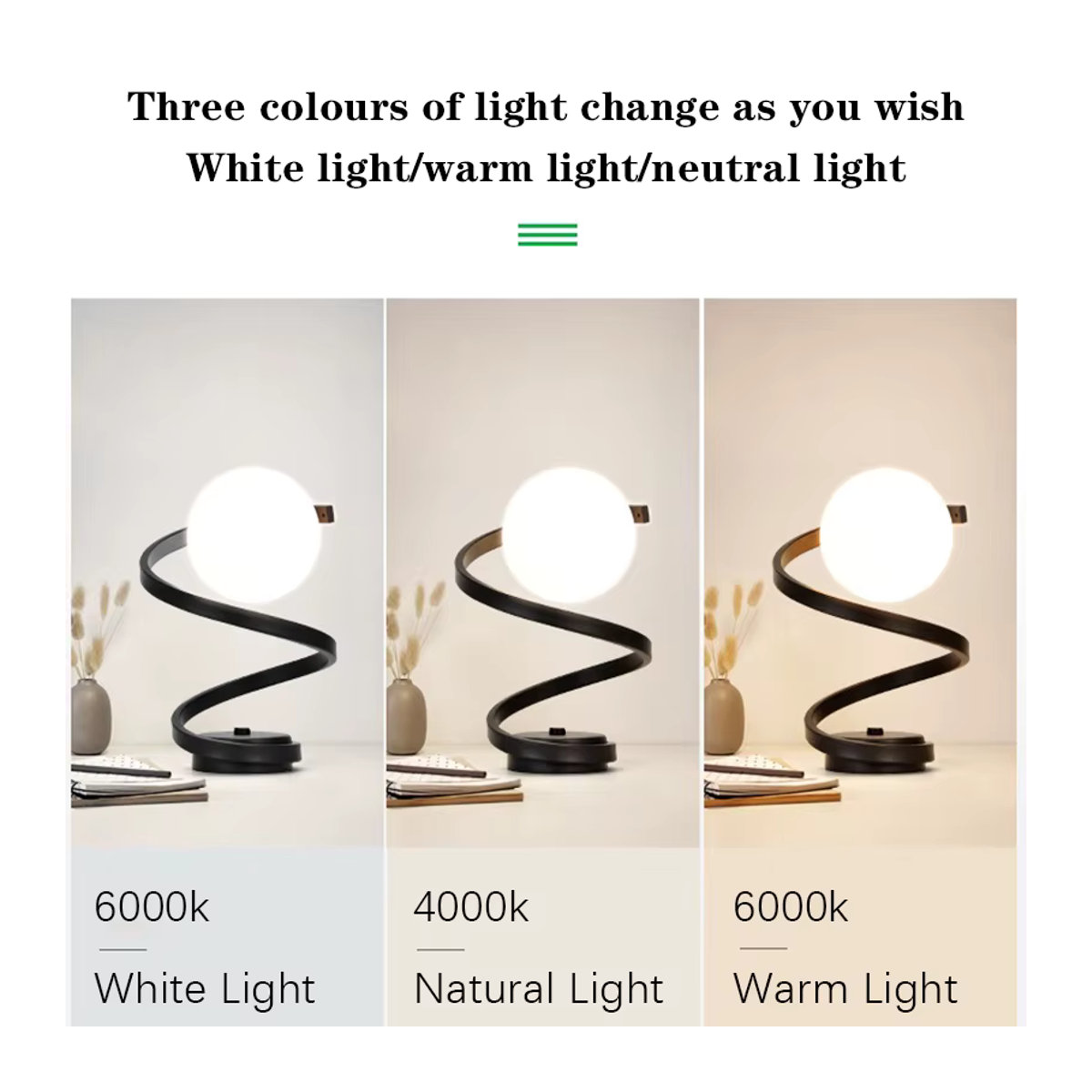 Lyfs Retro LED Tischlampe aus Glas in Schwarz für Wohnzimmer und Schlafzimmer - Bild 4