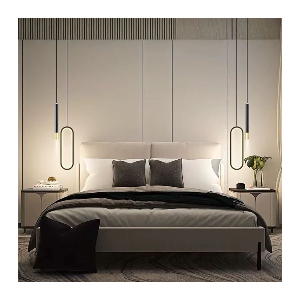 Lyfs Skandinavische LED Pendelleuchte aus Aluminium in Schwarz für Wohnzimmer und Küche - Bild 2