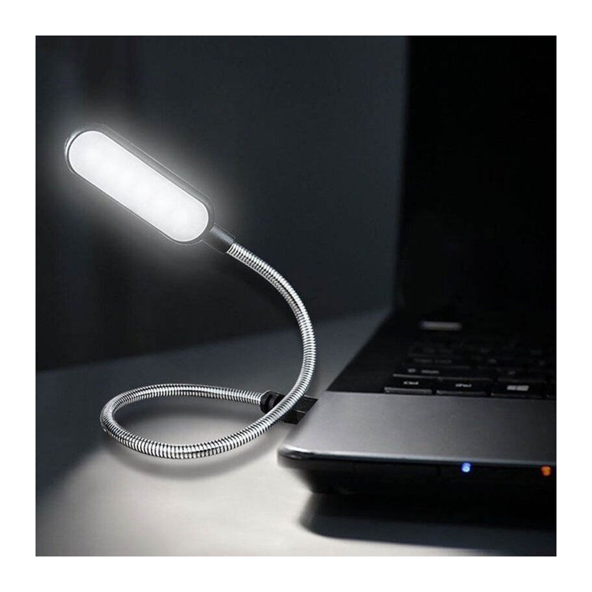 Lyfs Tragbare USB-LED-Leseleuchte in Schwarz mit minimalistischem Acryl-Design für Laptop und Notebook - Bild 1