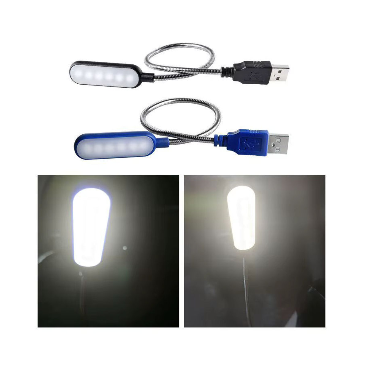 Lyfs Tragbare USB-LED-Leseleuchte in Schwarz mit minimalistischem Acryl-Design für Laptop und Notebook - Bild 3