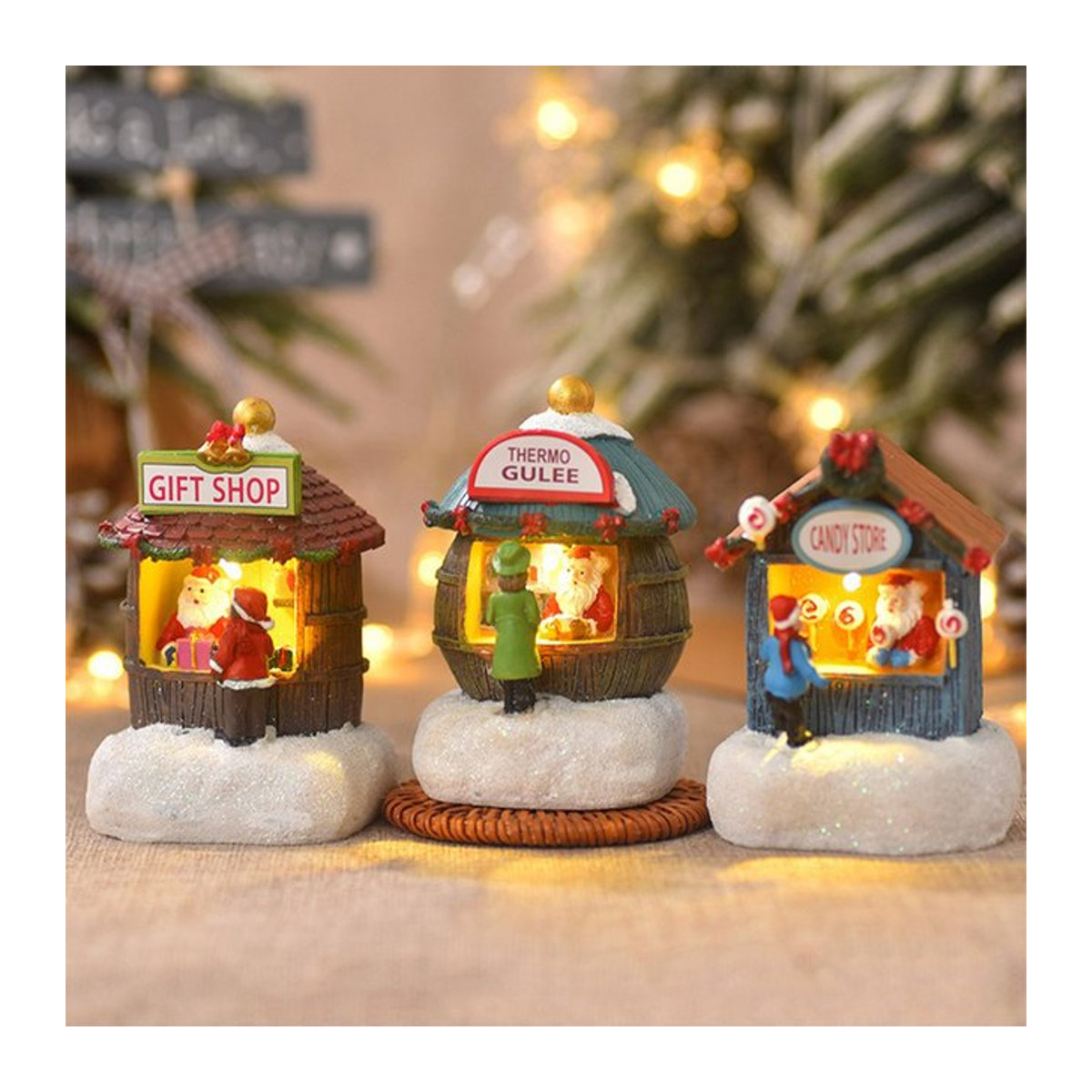 Lyfs Weihnachtshaus-Lichtdekoration mit integriertem LED-Nachtlicht für Kinder und Zuhause, Batteriebetrieben - Bild 1
