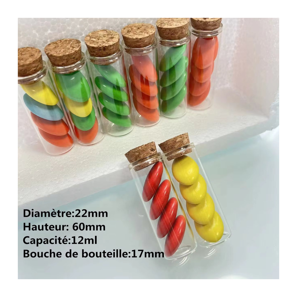 LYGIL Glasflasche für Hochzeit und Dragees, transparent, B/T/H: 1,7 x 2,2 x 6,0 cm, 12 ml - Bild 4