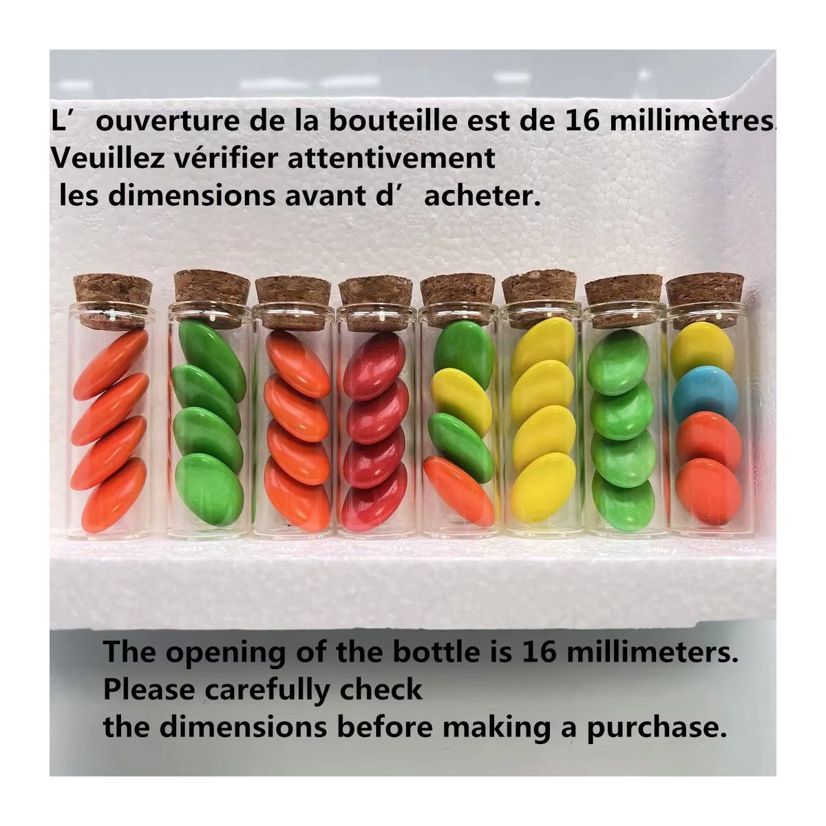 LYGIL Glasflasche für Hochzeit und Dragees, transparent, B/T/H: 1,7 x 2,2 x 6,0 cm, 12 ml - Bild 5