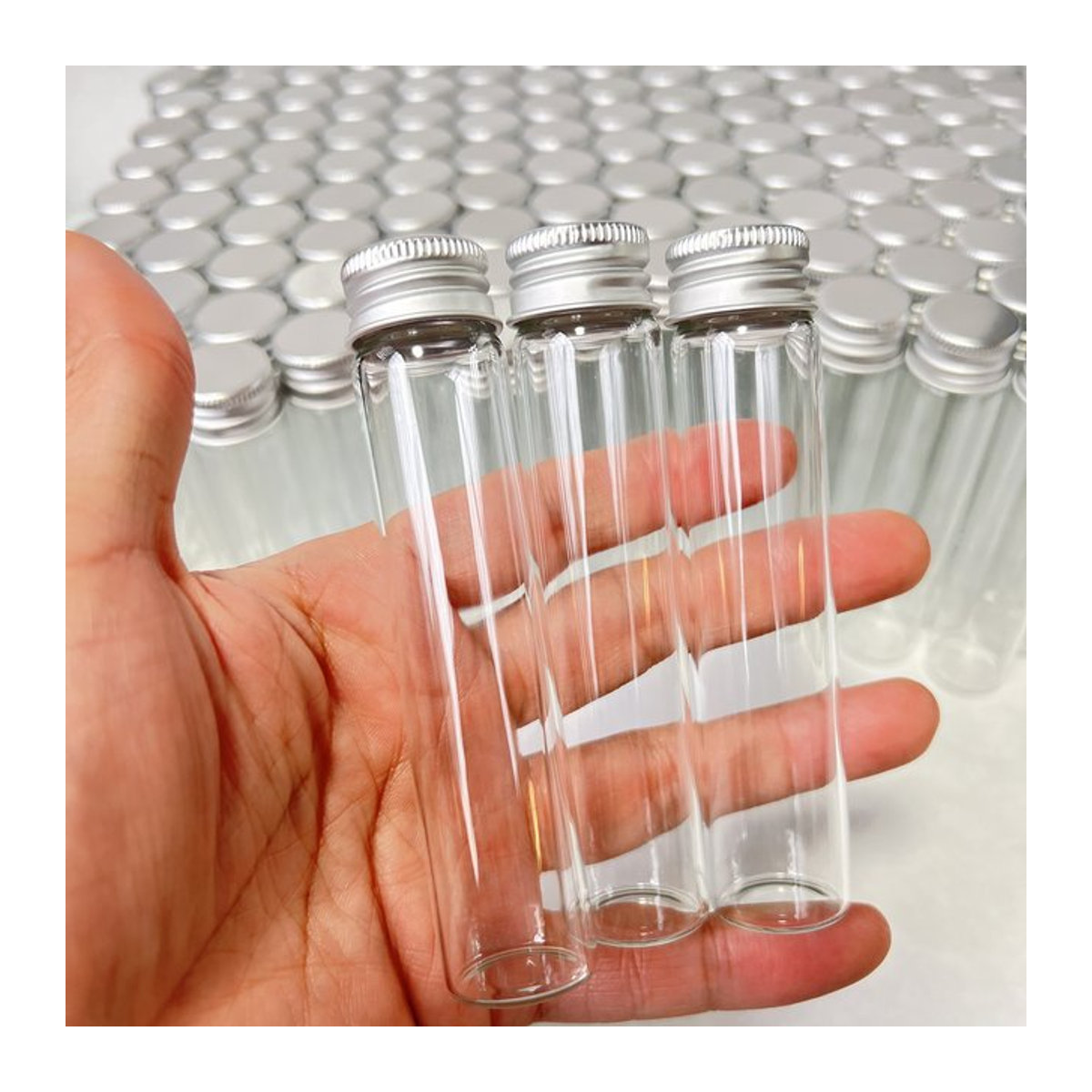 LYGIL Mini-Reagenzglasfläschchen aus Klarglas für ätherische Öle und DIY-Basteln, 25 ml, transparent - Bild 1