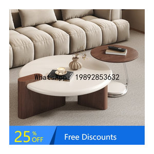 LYY Couchtisch-Set in Creme und Beige im Vintage-Stil, runder Couchtisch für dein Wohnzimmer