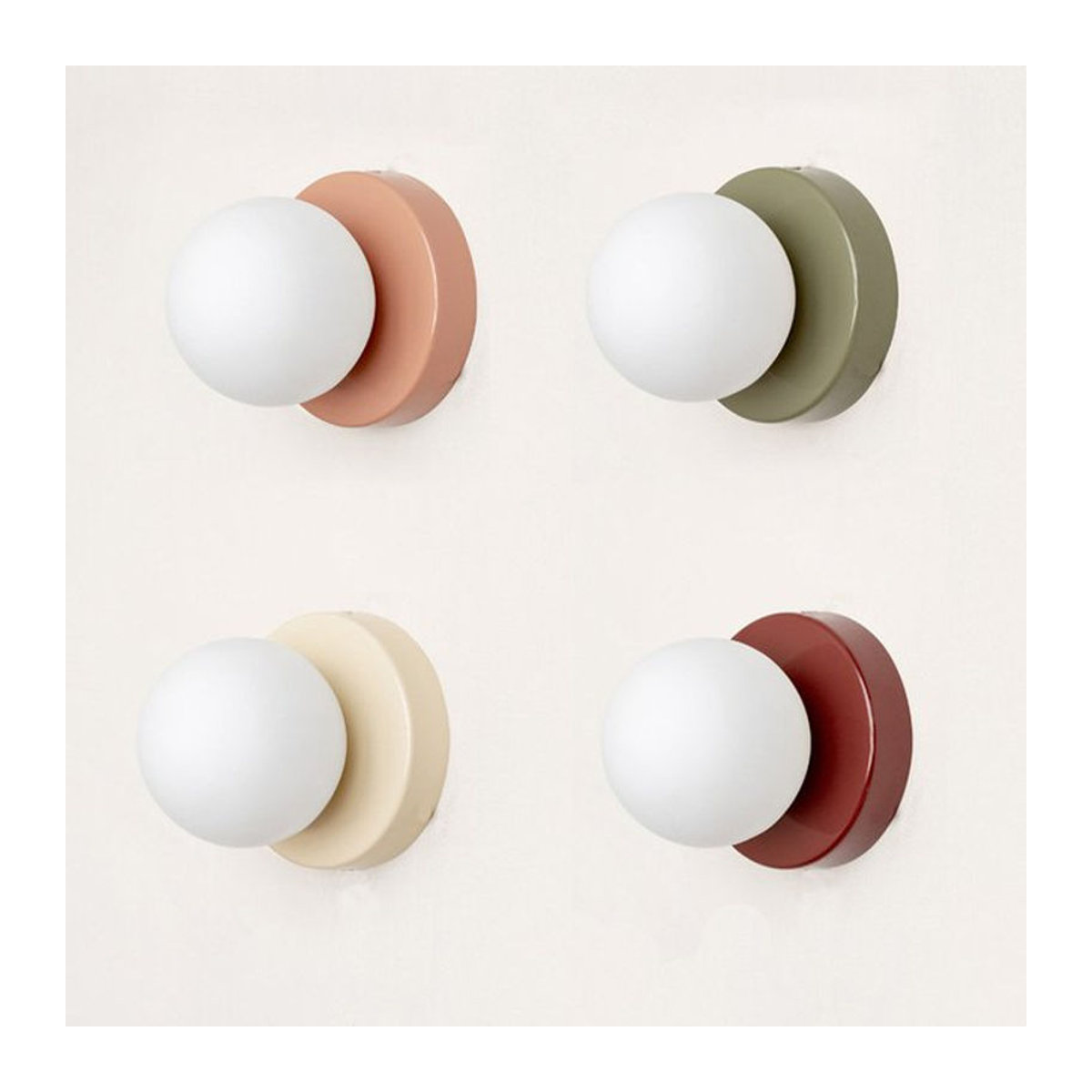 LZPZ RUI Macaron LED Wandleuchte aus Glas in Bunt, minimalistische Mini Glas Lampe für Schlafzimmer, Balkon und Korridor - Bild 1