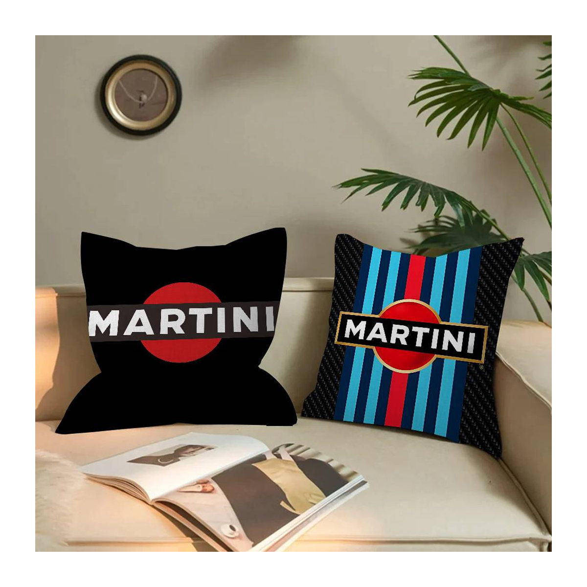 M-Martini Personalisiertes Dekokissen mit Racing Logo aus Peach Skin, B/H: 45 x 45 cm - Bild 1