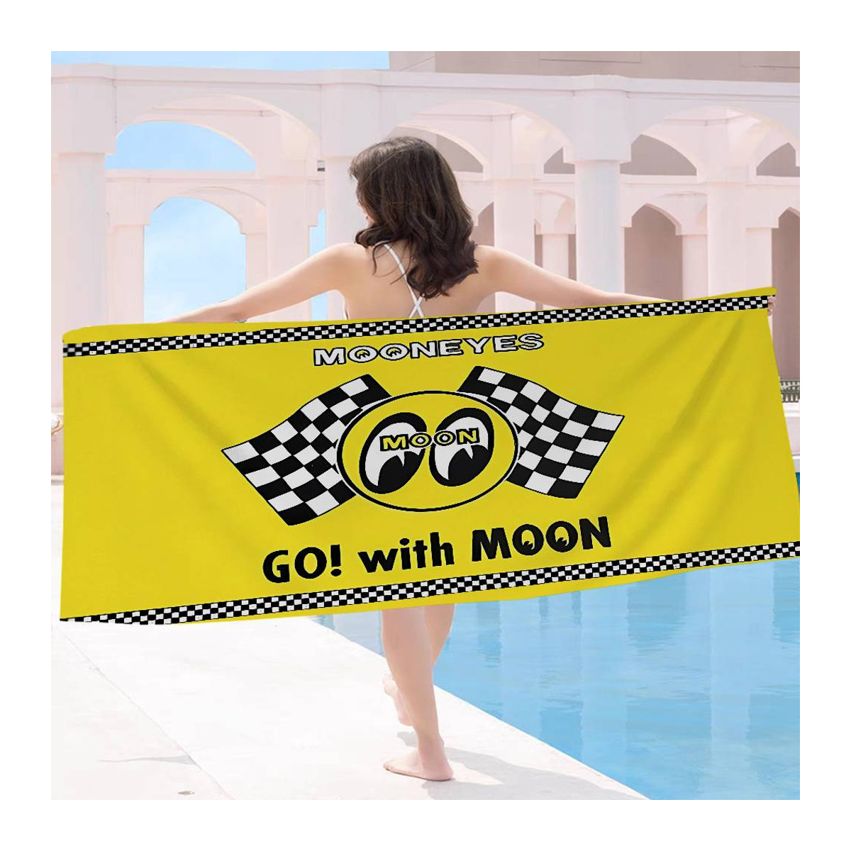M-MOONEYES Strandtuch für Mädchen, buntes Mikrofaser-Badetuch, schnelltrocknend und sandfrei, B: 30 cm, H: 60 cm - Bild 1