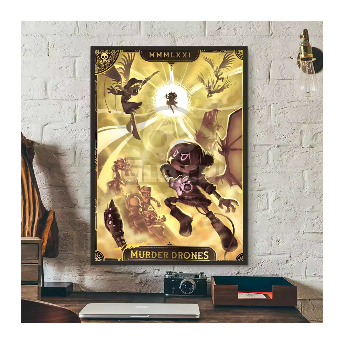 M-Murder Drohnen Spiel Wandkunst Poster, Wasserdichter Aufkleber in Schwarz und Mehrfarbig für Wohnzimmer und Schlafzimmer - Bild 4