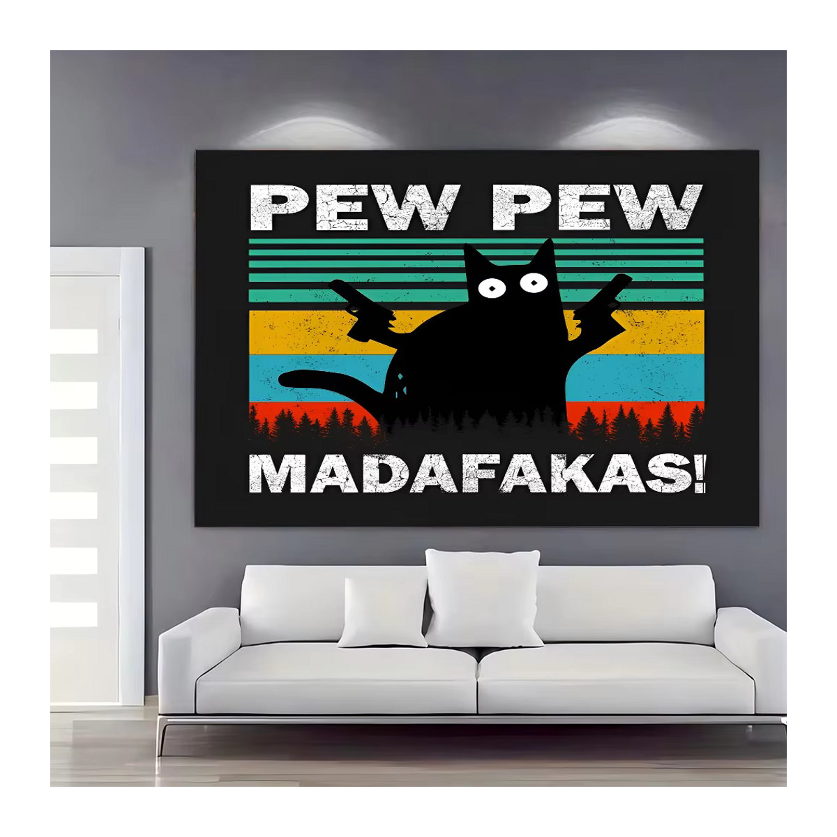 MADAFAKAS Geburtstag Party Banner Hintergrund in Schwarz mit Vintage-Streifen-Design, Rechteckig, B: 120 cm, H: 70 cm - Bild 2