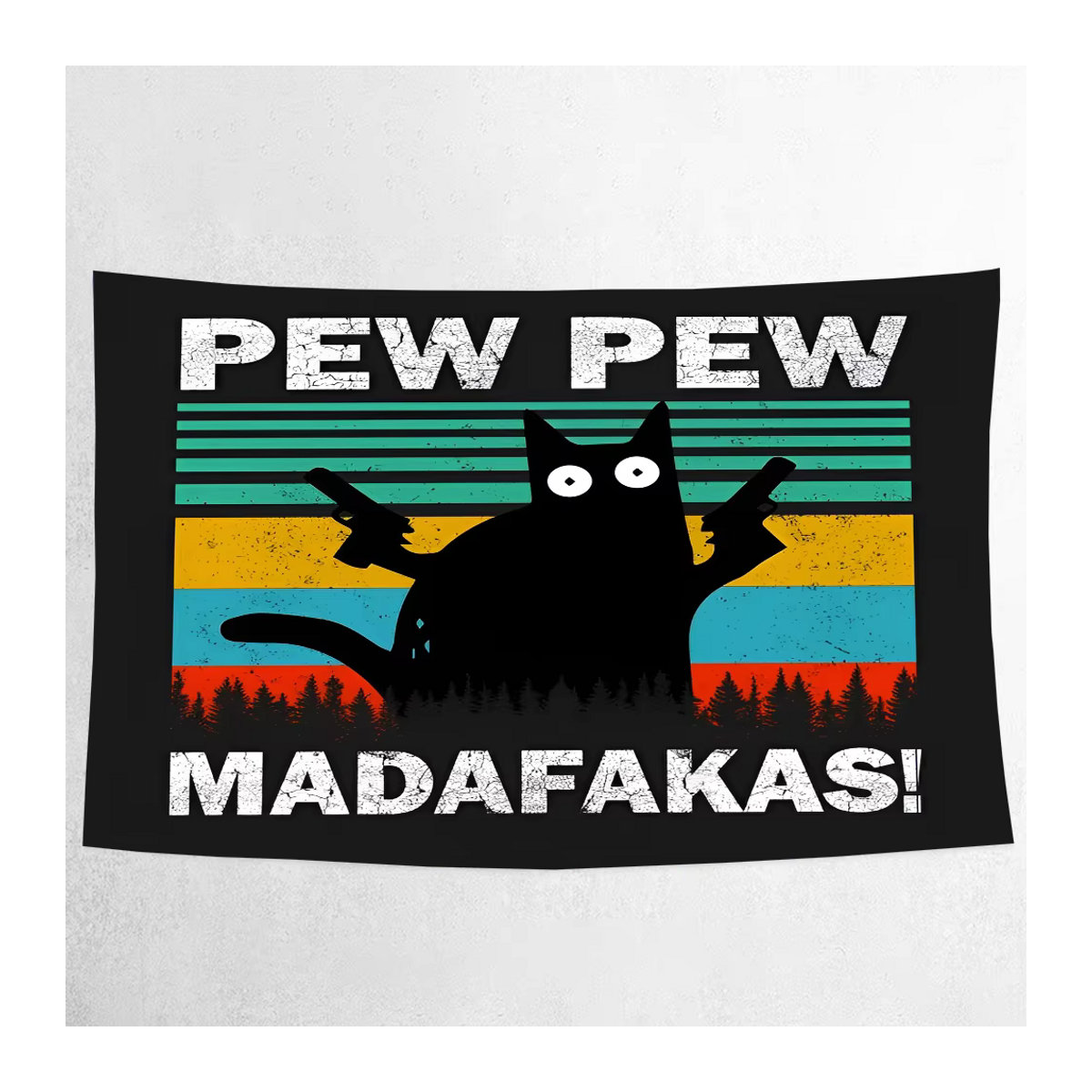 MADAFAKAS Geburtstag Party Banner Hintergrund in Schwarz mit Vintage-Streifen-Design, Rechteckig, B: 120 cm, H: 70 cm - Bild 7
