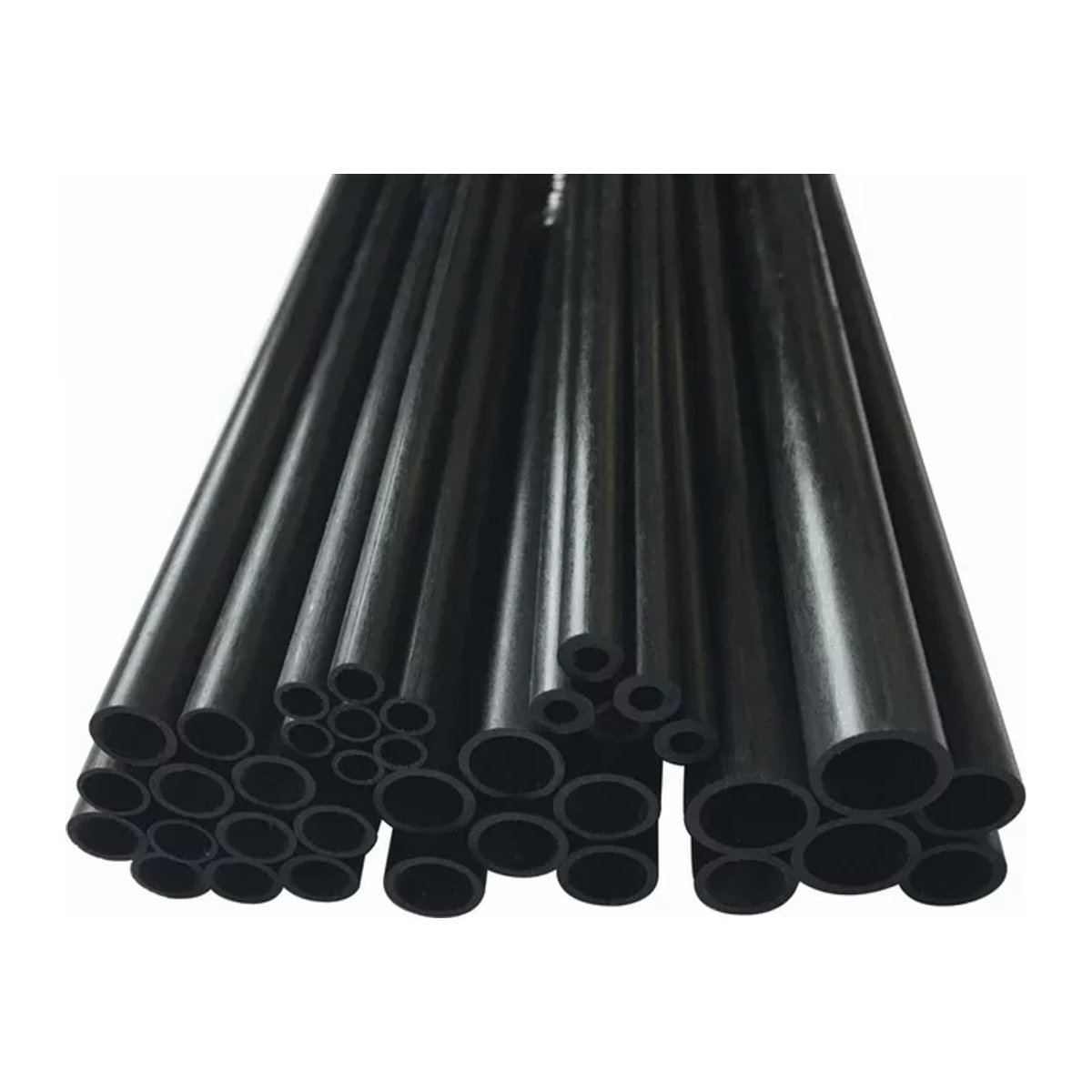 Madifier Carbon Faser Hohlrohr Set, 10 Stück, rund, schwarz, Länge: 0,5 m, Durchmesser: 2-10 mm - Bild 1