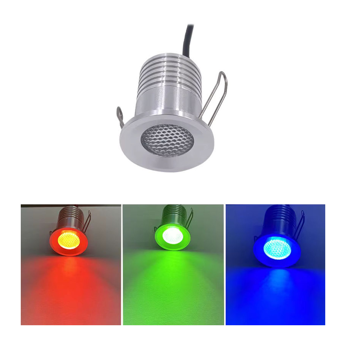 MAECHUANGYUAN Mini LED RGB Einbaustrahler aus Aluminium in Silber für Innenräume und Deckenbeleuchtung - Bild 4