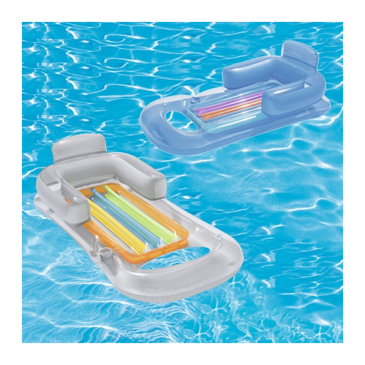 MagiDeal Aufblasbare Luftmatratze mit Rückenlehne für Pool und Strand in PVC-Ausführung - Bild 1