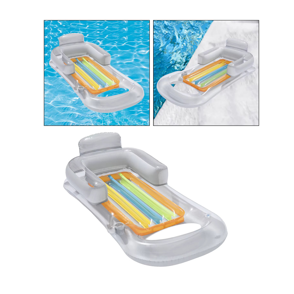 MagiDeal Aufblasbare Luftmatratze mit Rückenlehne für Pool und Strand in PVC-Ausführung - Bild 2