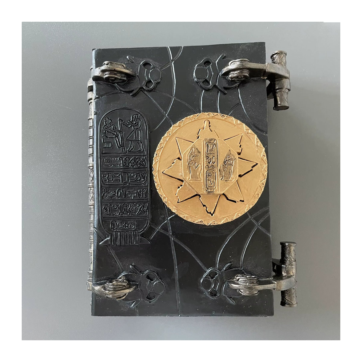 Magisches Buch Mumie Todesbuch als Harz Ornament Box in Schwarz zur Dekoration - Bild 1