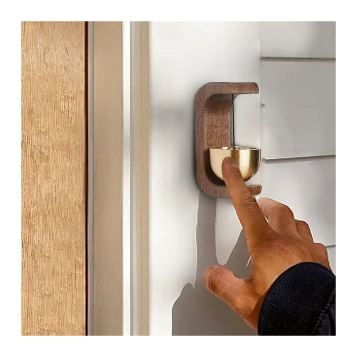 Magnetische Holz Türklingel als dekoratives Glockenspiel in Gelb für Kühlschrank und Eisentüren - Bild 2