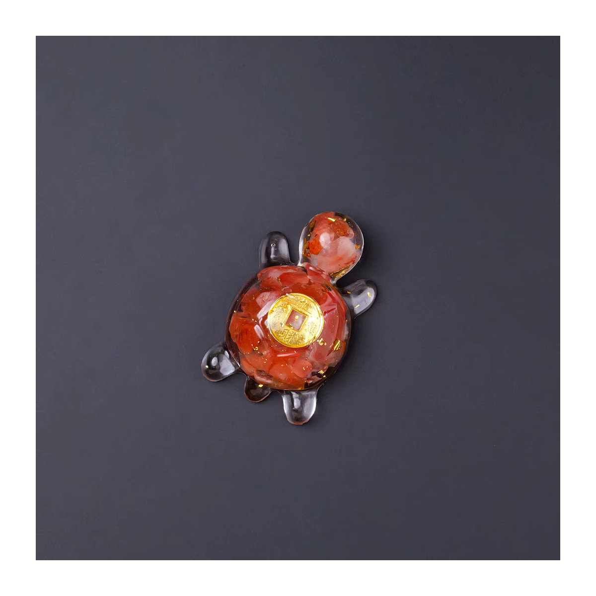 Magnetische Schildkröten-Dekoration aus Harz und natürlichem Carnelian-Kristall für deinen Kühlschrank - Bild 2