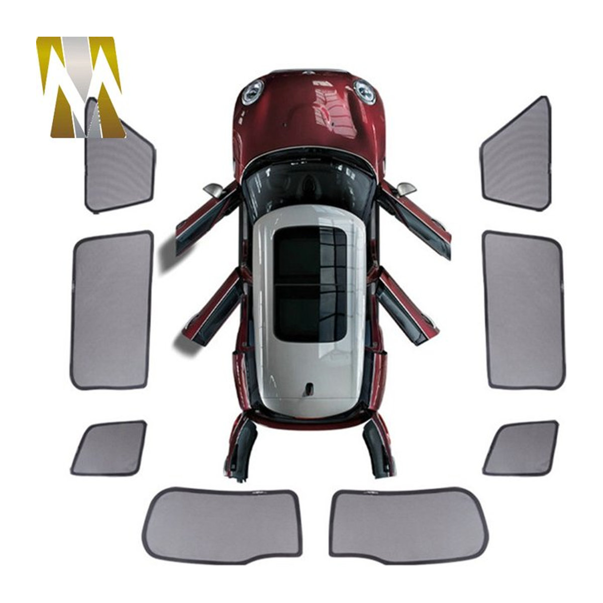 Magnetischer Sonnenschutz für Mini Cooper F54 F55 F56 F60 R60 Countryman Clubman, graues Mesh-Fenster-Sonnenschirm von Heinmo's - Bild 1