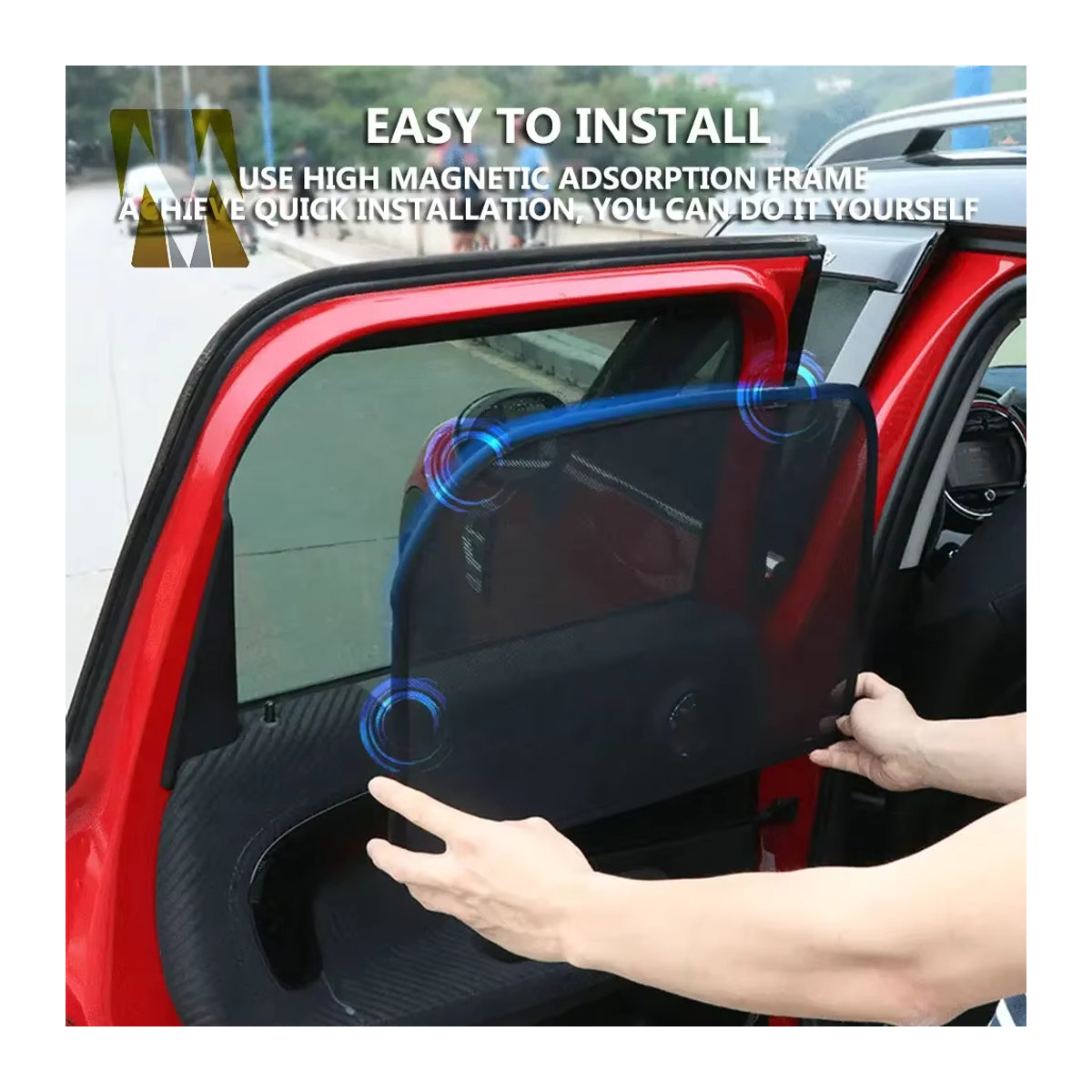 Magnetischer Sonnenschutz für Mini Cooper F54 F55 F56 F60 R60 Countryman Clubman, graues Mesh-Fenster-Sonnenschirm von Heinmo's - Bild 2