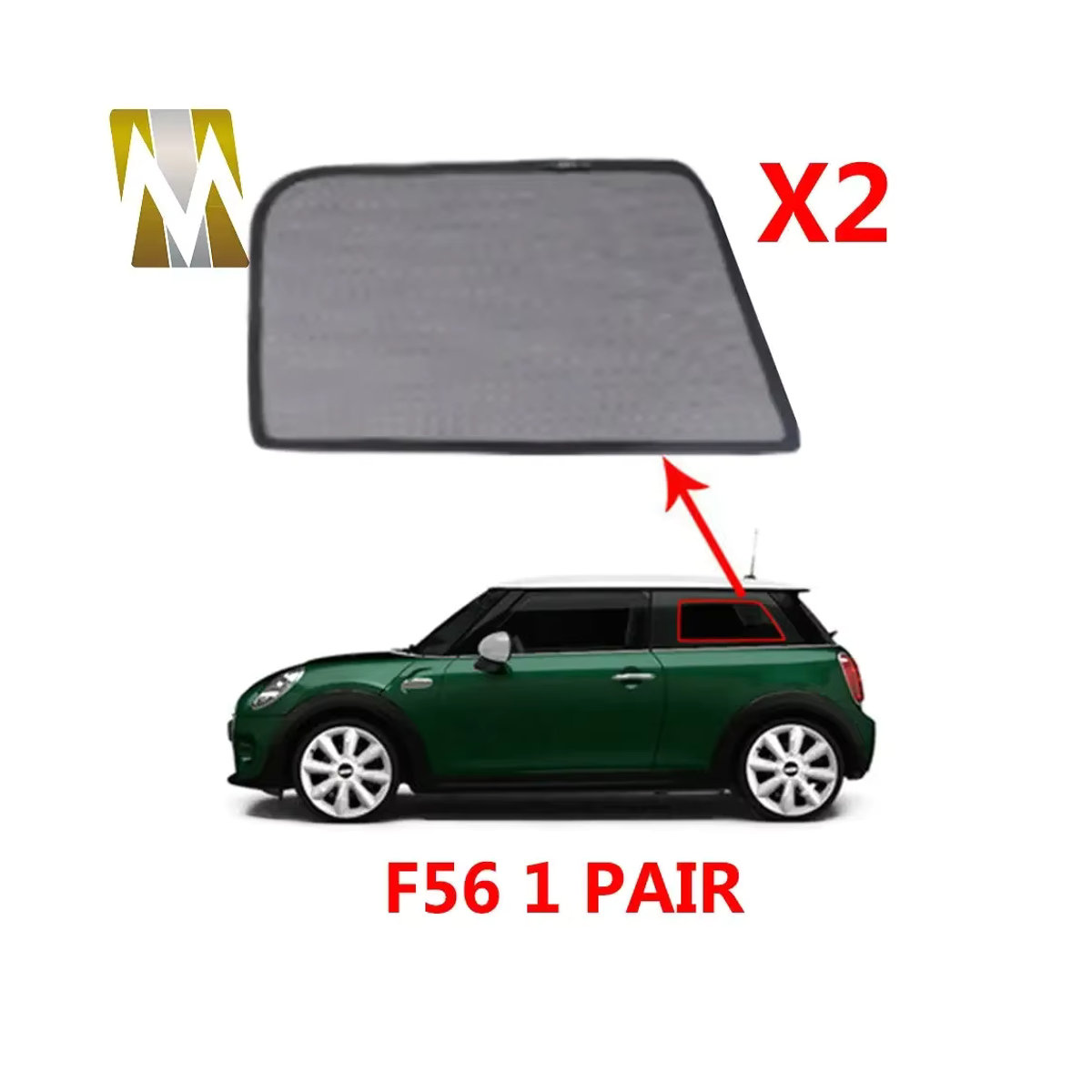 Magnetischer Sonnenschutz für Mini Cooper F54 F55 F56 F60 R60 Countryman Clubman, graues Mesh-Fenster-Sonnenschirm von Heinmo's - Bild 4