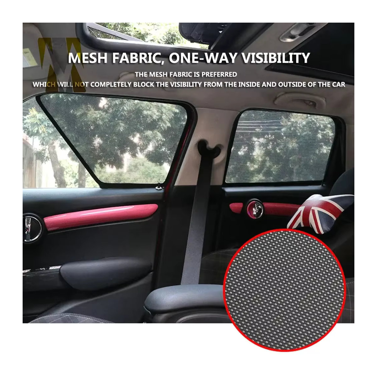 Magnetischer Sonnenschutz für Mini Cooper F54 F55 F56 F60 R60 Countryman Clubman, graues Mesh-Fenster-Sonnenschirm von Heinmo's - Bild 5
