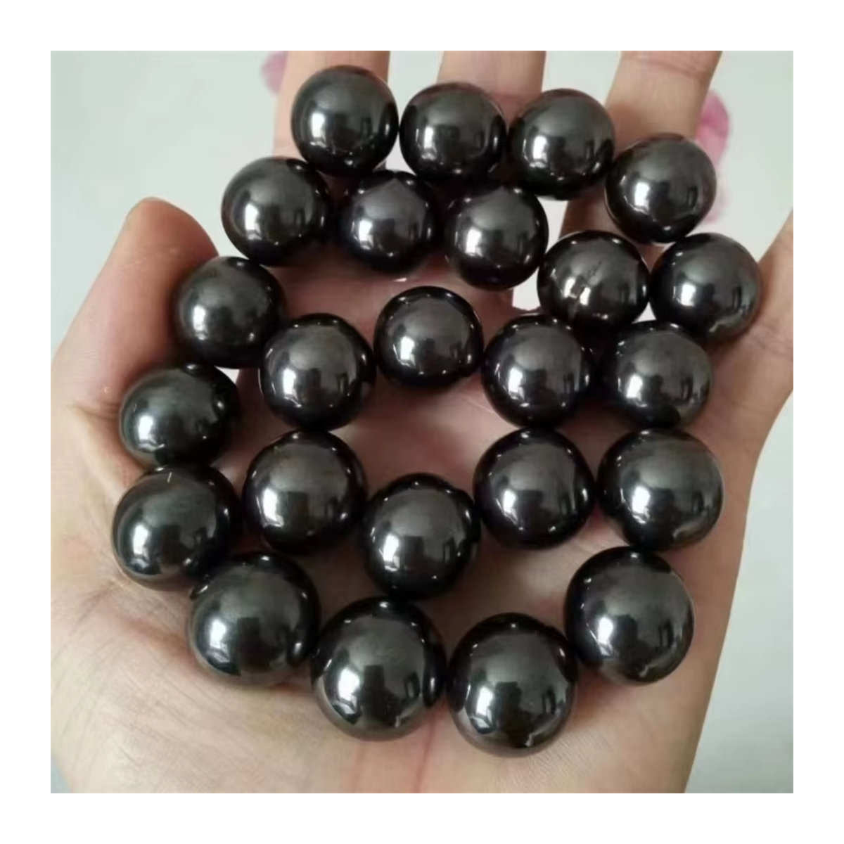 Magnetit Kristallkugel in Schwarz für Feng Shui Dekoration, Durchmesser: 1,8 cm bis 2 cm - Bild 3