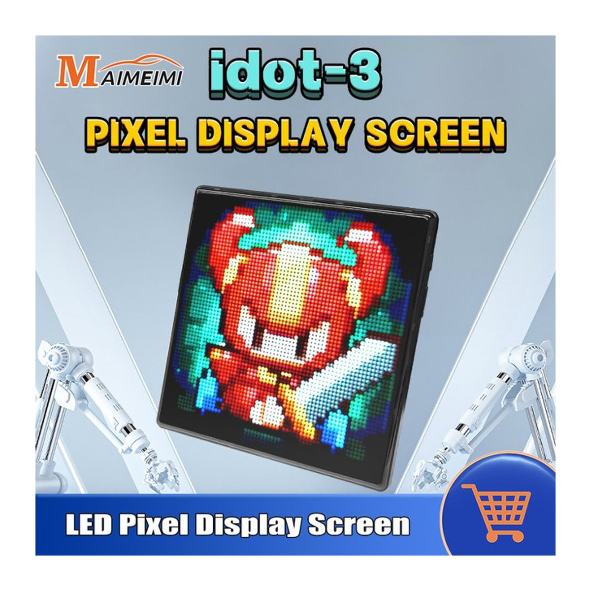 MAIMEIMI LED-Pixel-Display Kunst-Fotorahmen mit APP-Steuerung, Multicolor, 64 x 64 Pixel, elektronischer Bildschirm für Gaming-Raumdekoration - Bild 1