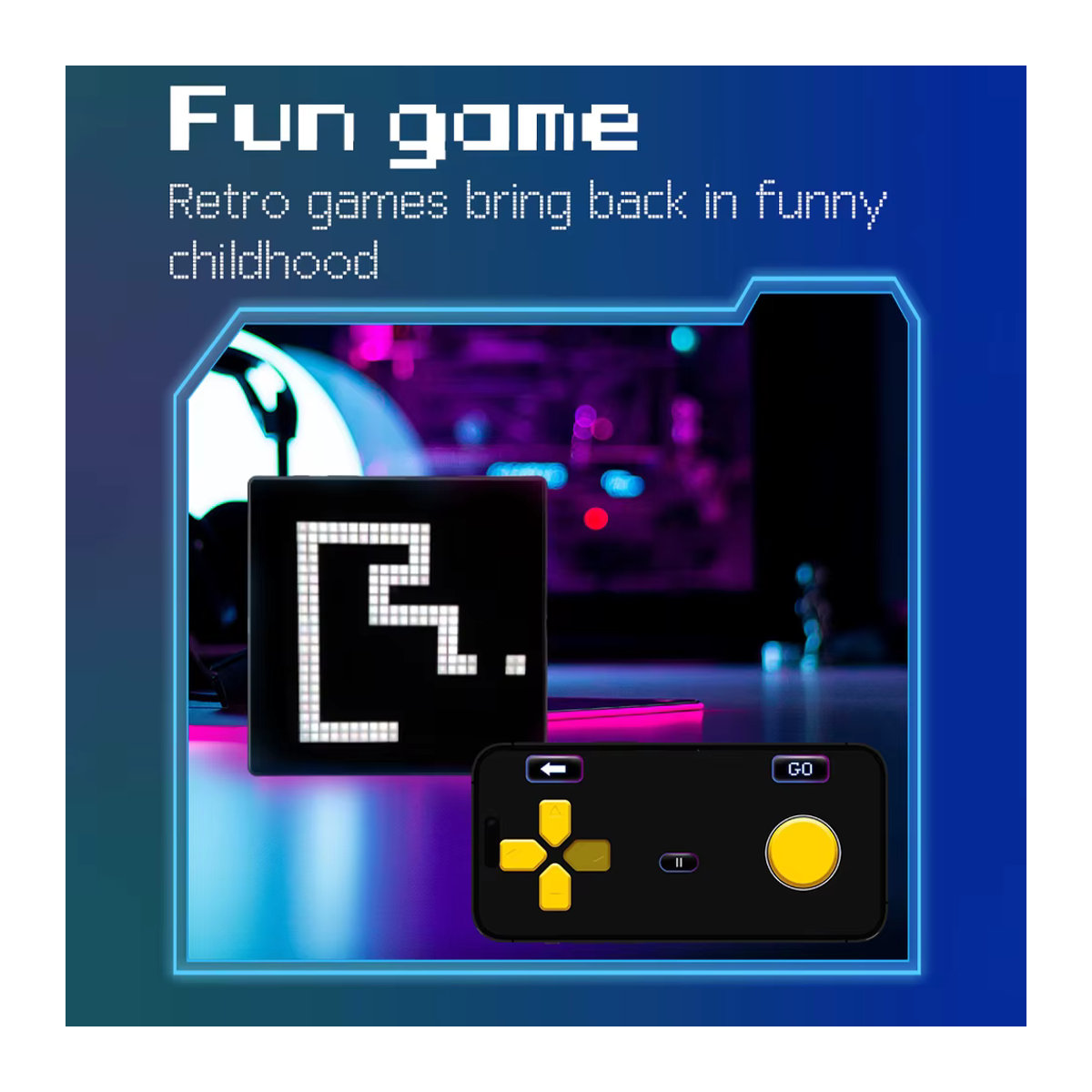 MAIMEIMI LED-Pixel-Display Kunst-Fotorahmen mit APP-Steuerung, Multicolor, 64 x 64 Pixel, elektronischer Bildschirm für Gaming-Raumdekoration - Bild 4