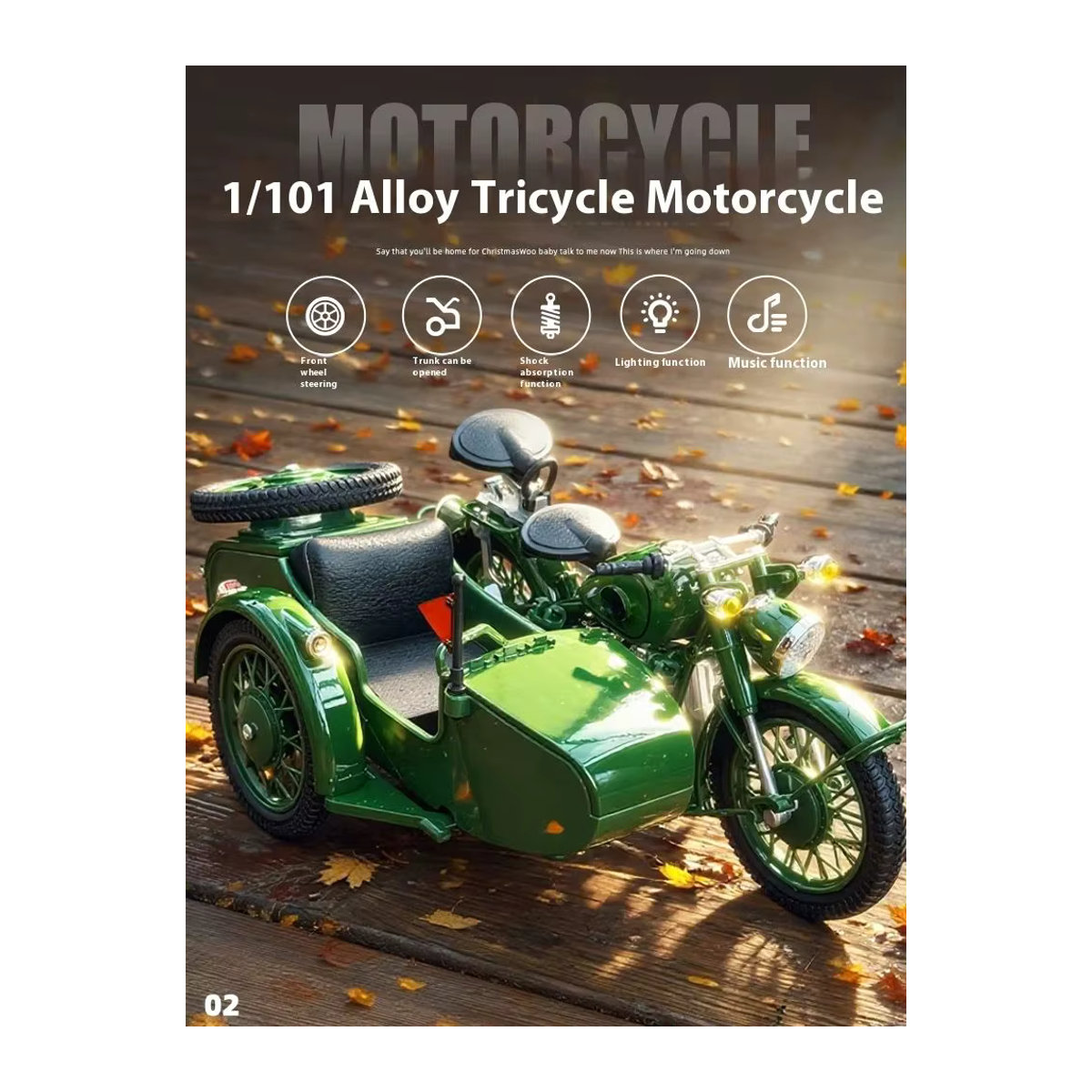 Maisto Retro-Motorradmodell 750 aus Druckguss im Maßstab 1:10, Farbe Grün - Bild 5