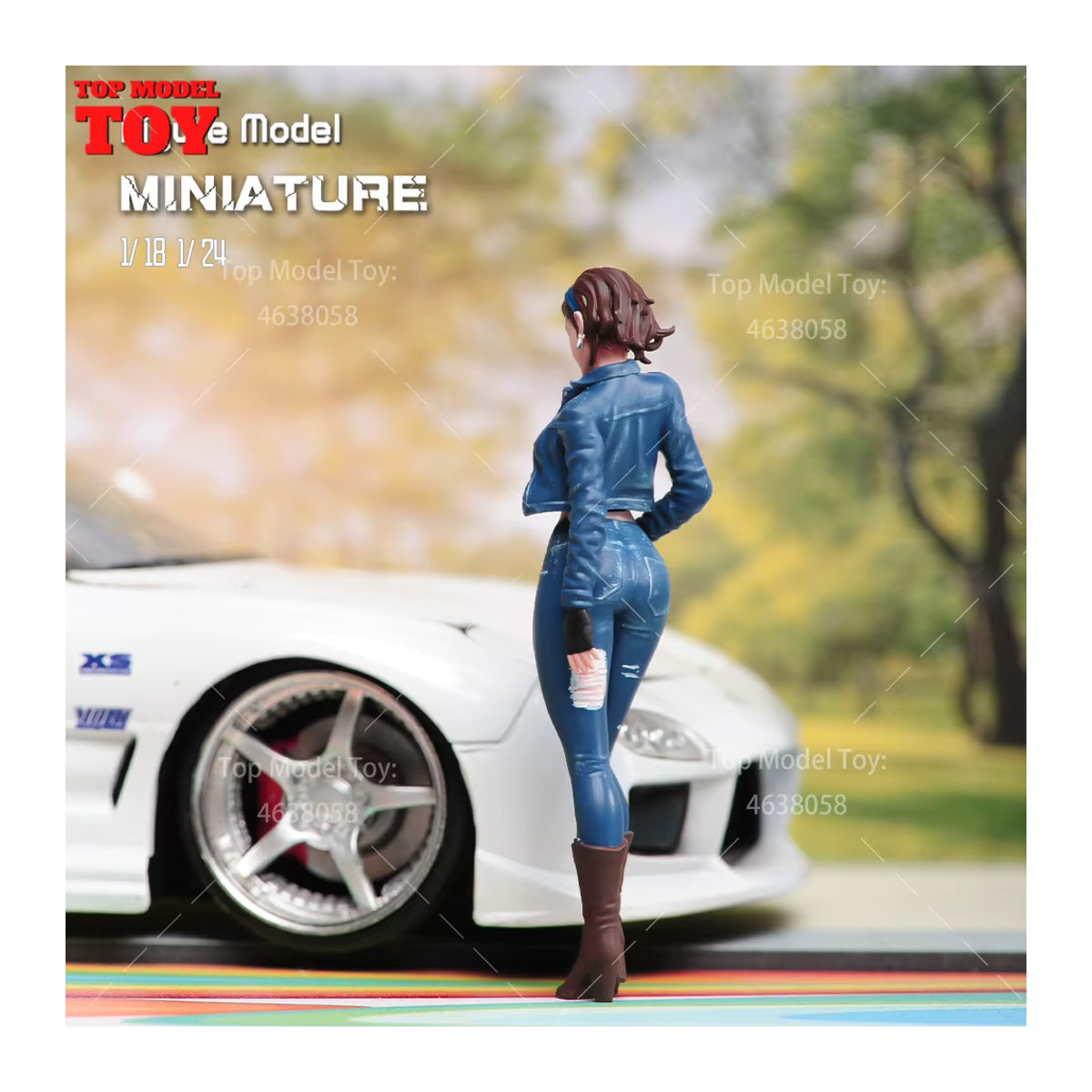 MAK Bemalte Miniatur-Figur im Maßstab 1:18 und 1:24 mit Denim-Anzug, mehrfarbig, aus Kunstharz - Bild 4