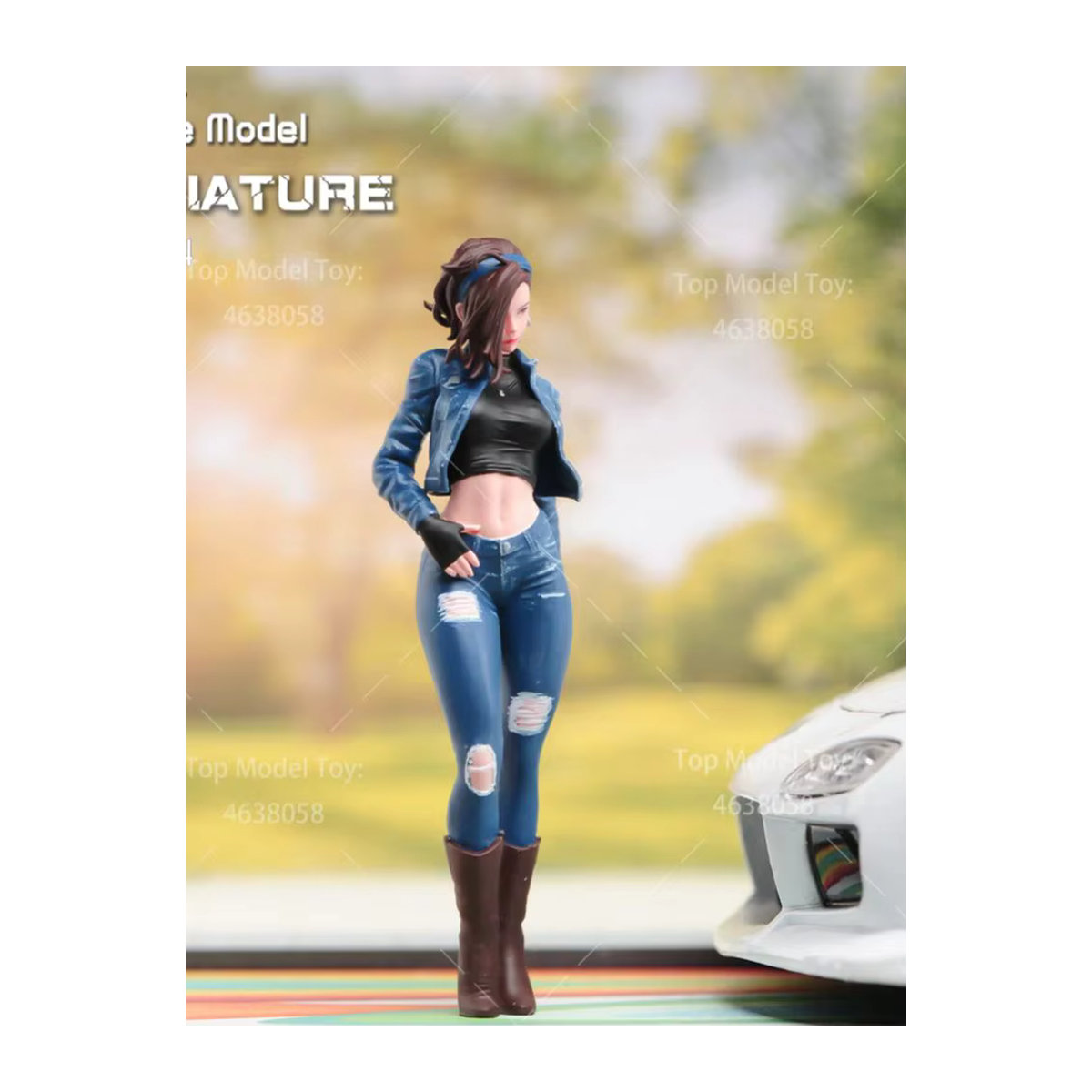 MAK Bemalte Miniatur-Figur im Maßstab 1:18 und 1:24 mit Denim-Anzug, mehrfarbig, aus Kunstharz - Bild 6