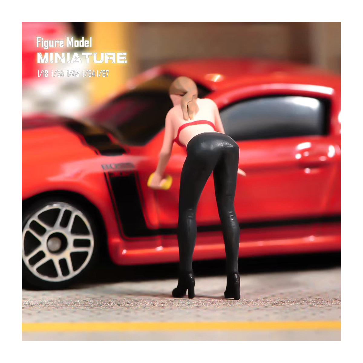 MAK Car Wash Girl Actionfigur als bemalte Miniatur für Modellbau und Landschaftsdekoration, mehrfarbig - Bild 2