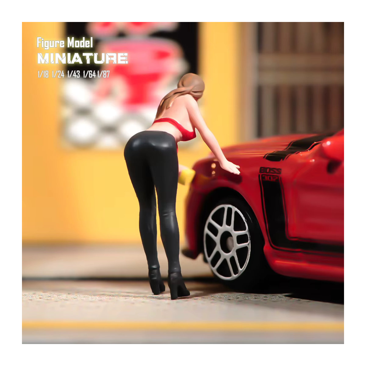 MAK Car Wash Girl Actionfigur als bemalte Miniatur für Modellbau und Landschaftsdekoration, mehrfarbig - Bild 3