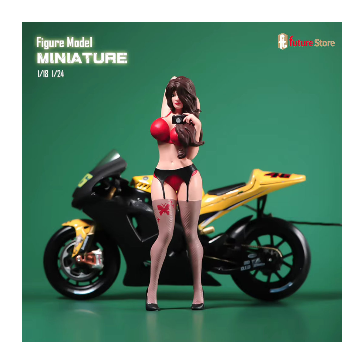 MAK Miniatur Figur Bikini Schönheit Mädchen aus Kunstharz für Diorama und Modellbau, mehrfarbig - Bild 2