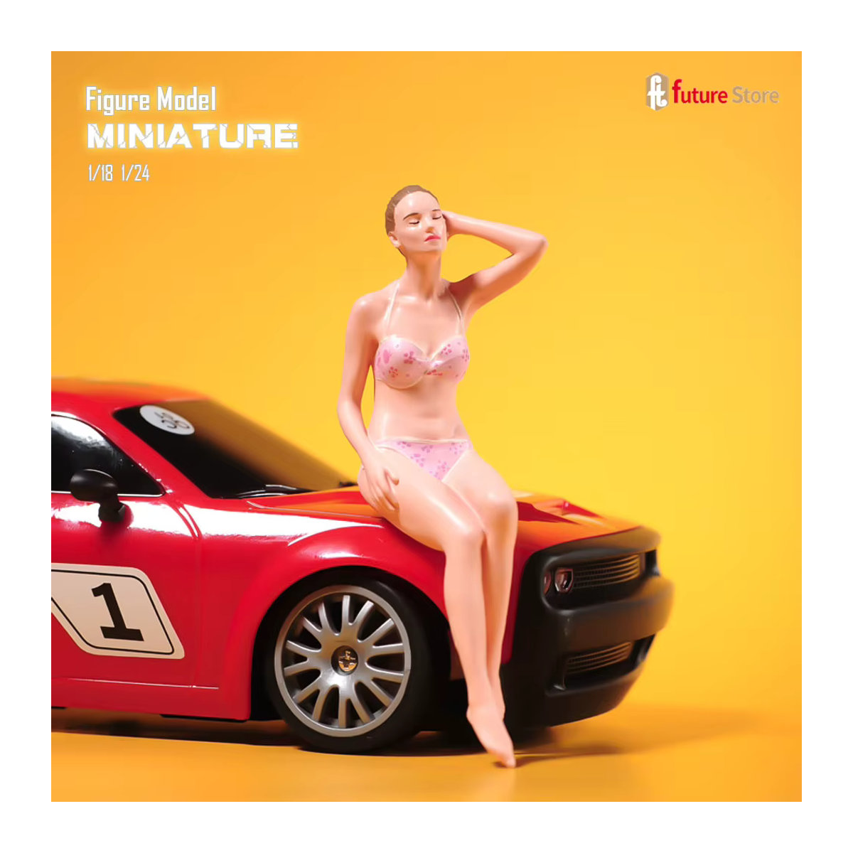 MAK Miniatur Figur Bikini Schönheit Mädchen aus Kunstharz für Diorama und Modellbau, mehrfarbig - Bild 3