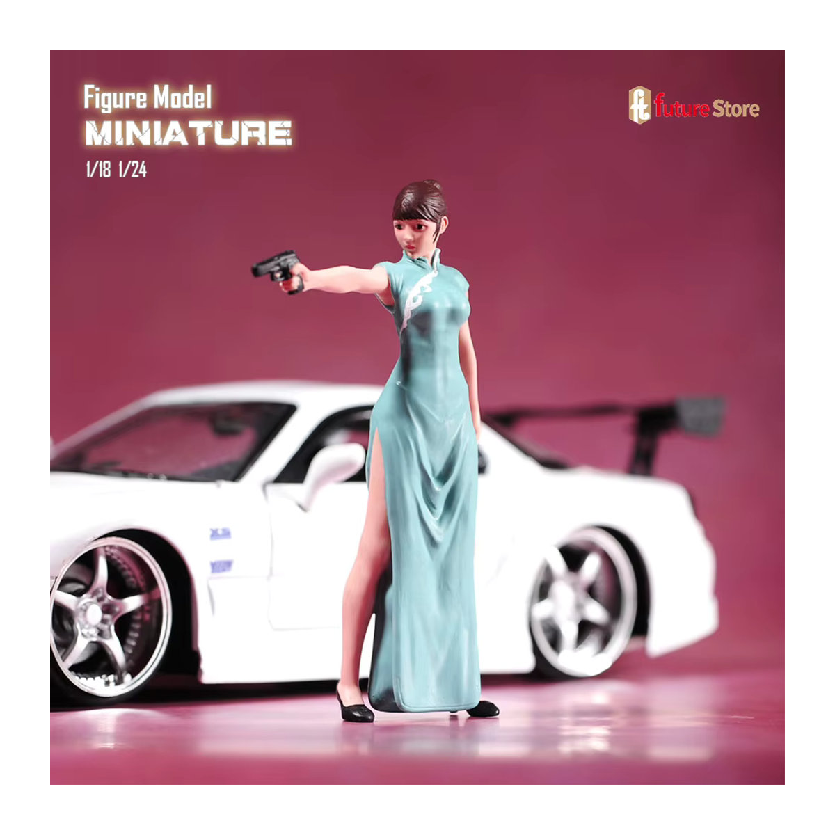 MAK Miniatur Figur Bikini Schönheit Mädchen aus Kunstharz für Diorama und Modellbau, mehrfarbig - Bild 5