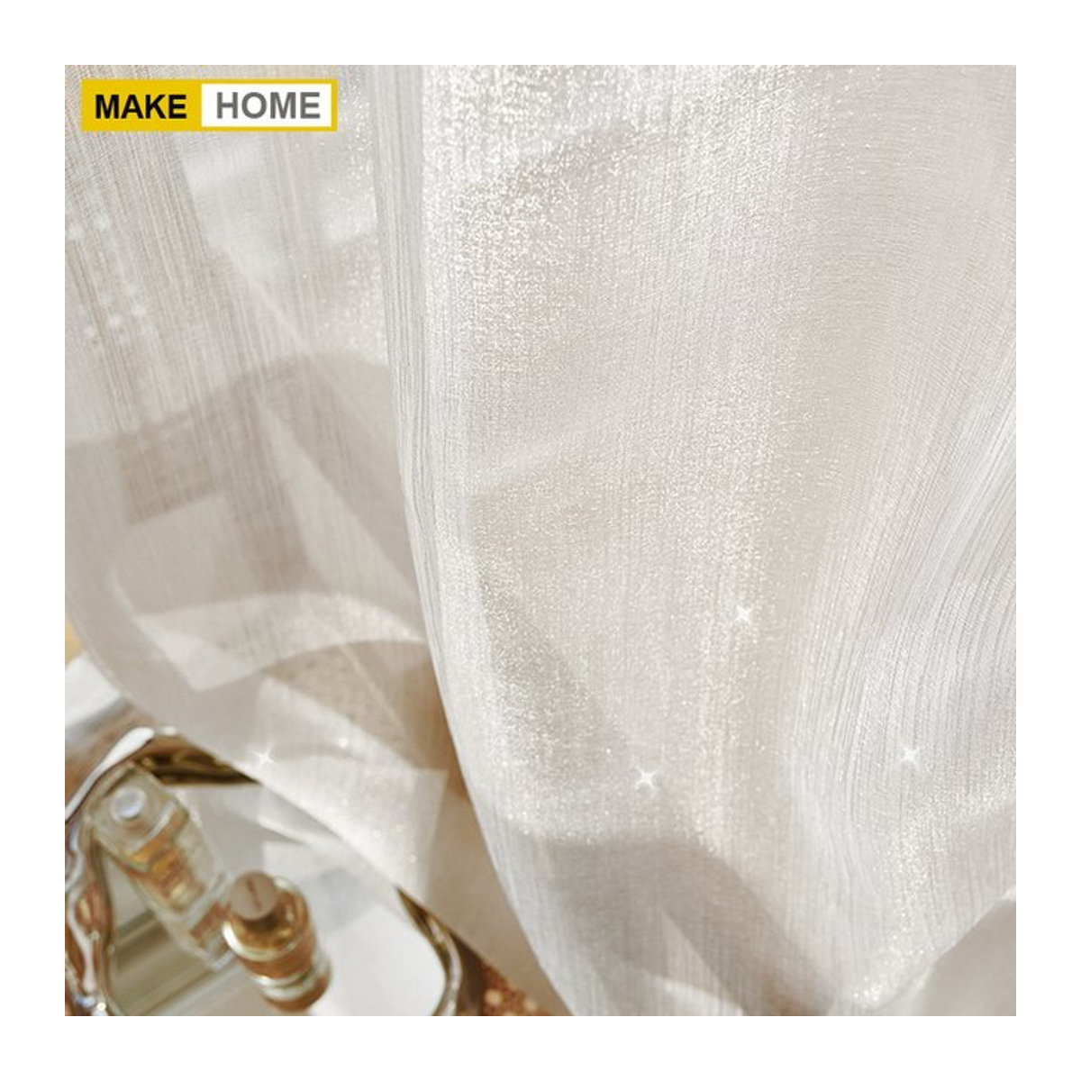MAKEHOME Transparente Mullvorhänge in Weiß für Wohnzimmer und Balkon - Bild 1