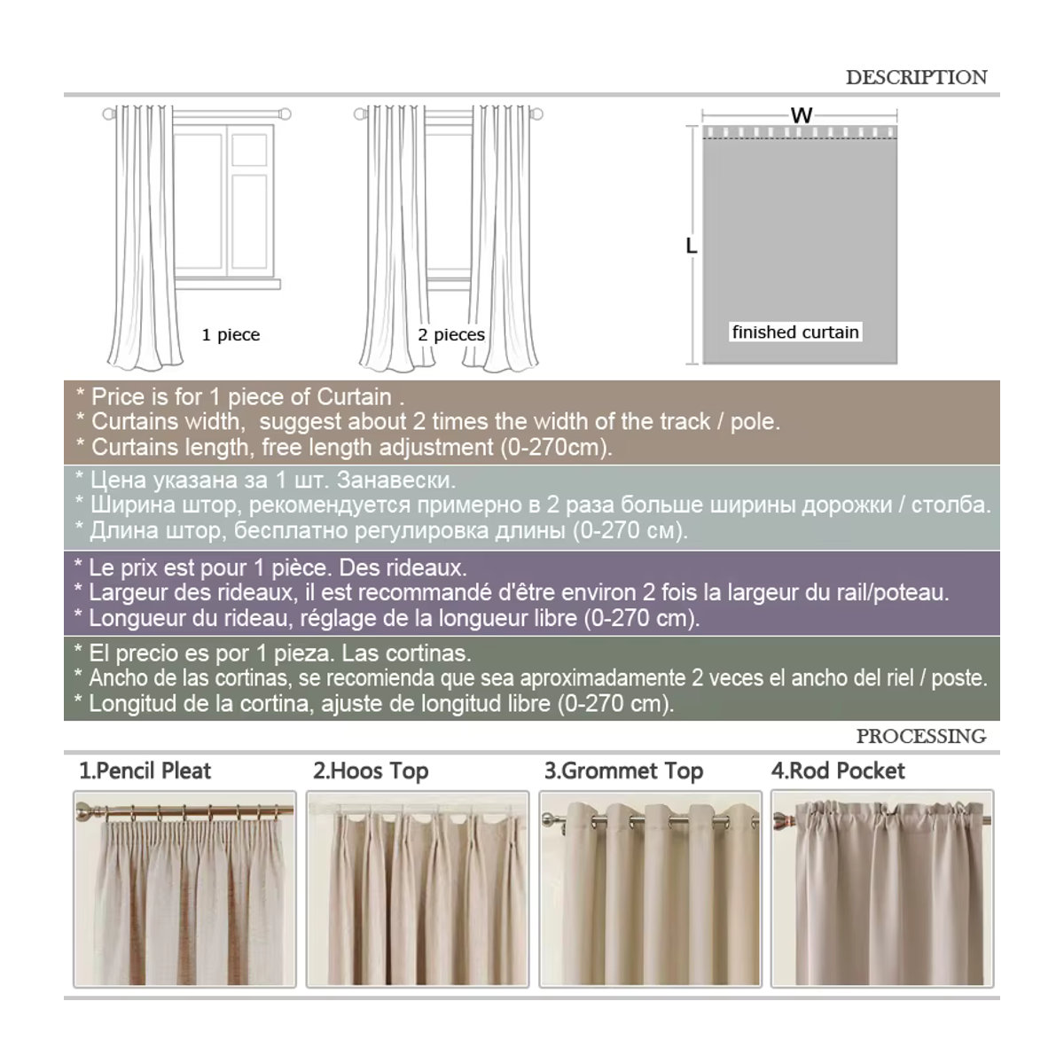 MAKEHOME Transparente Mullvorhänge in Weiß für Wohnzimmer und Balkon - Bild 3