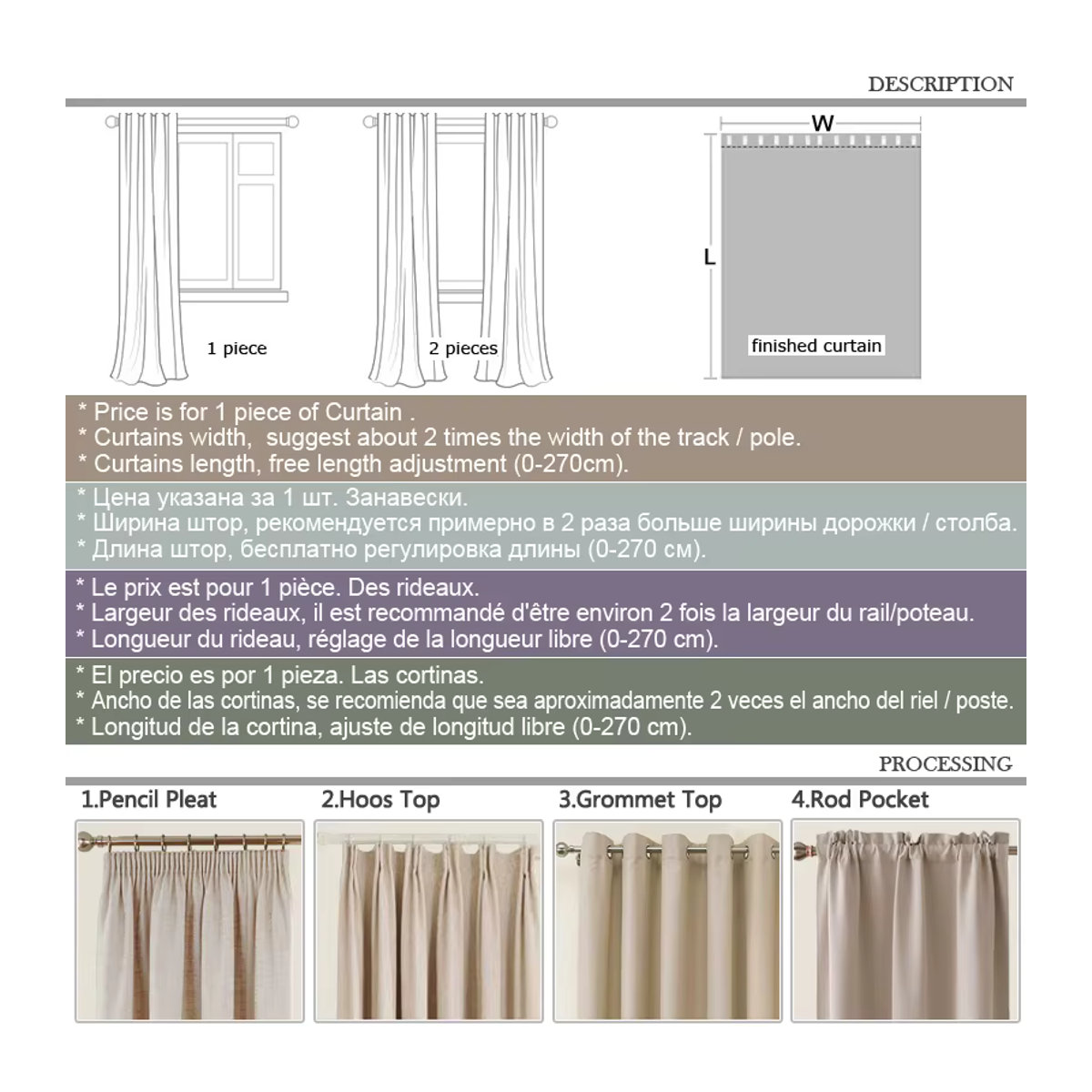 MAKEHOME Transparentes Tüll-Vorhang Modell Stil in Weiß mit Streifen-Design für dein Wohnzimmer - Bild 6