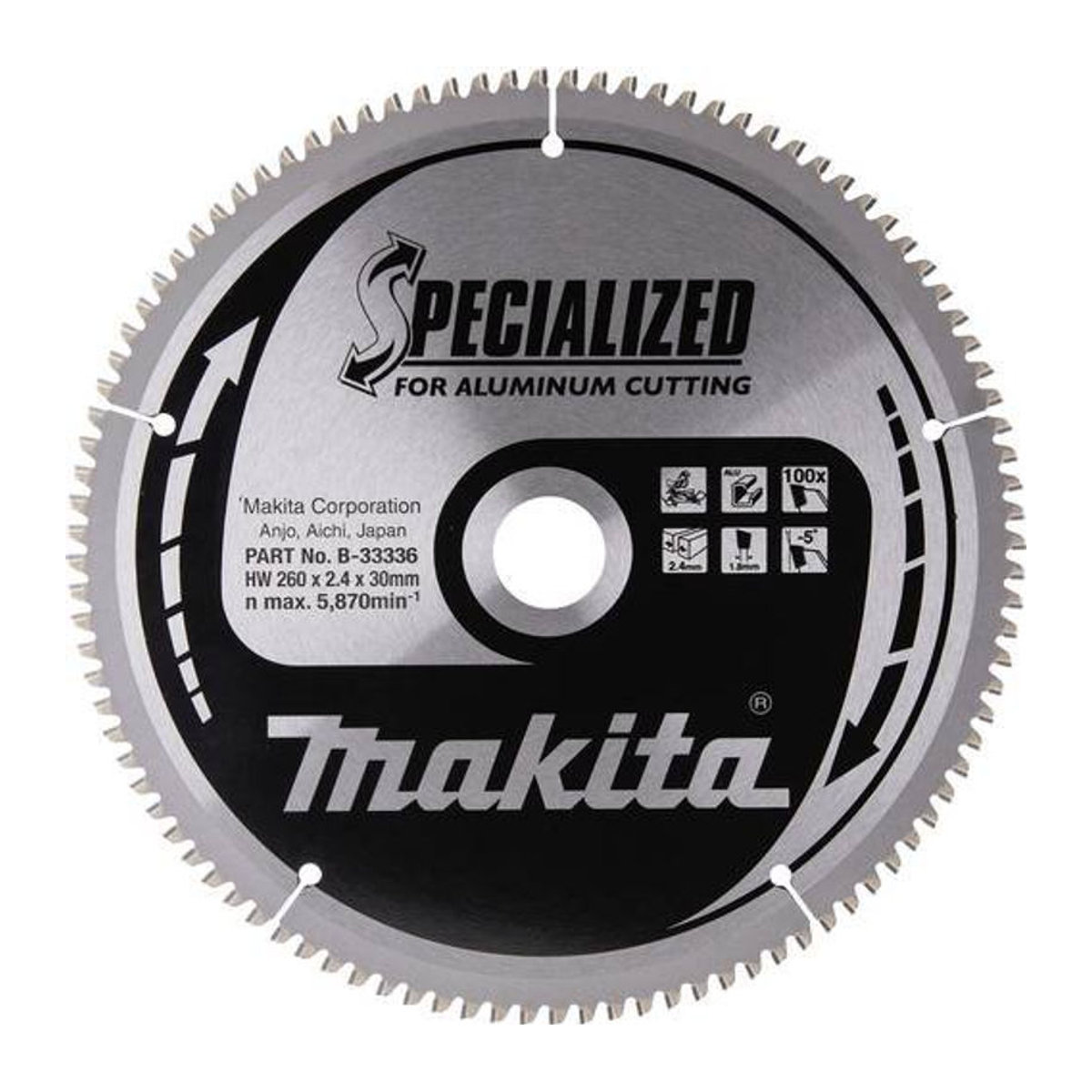 Makita Specialized Sägeblatt für Aluminium B-33336 260x30x100Z - Bild 1