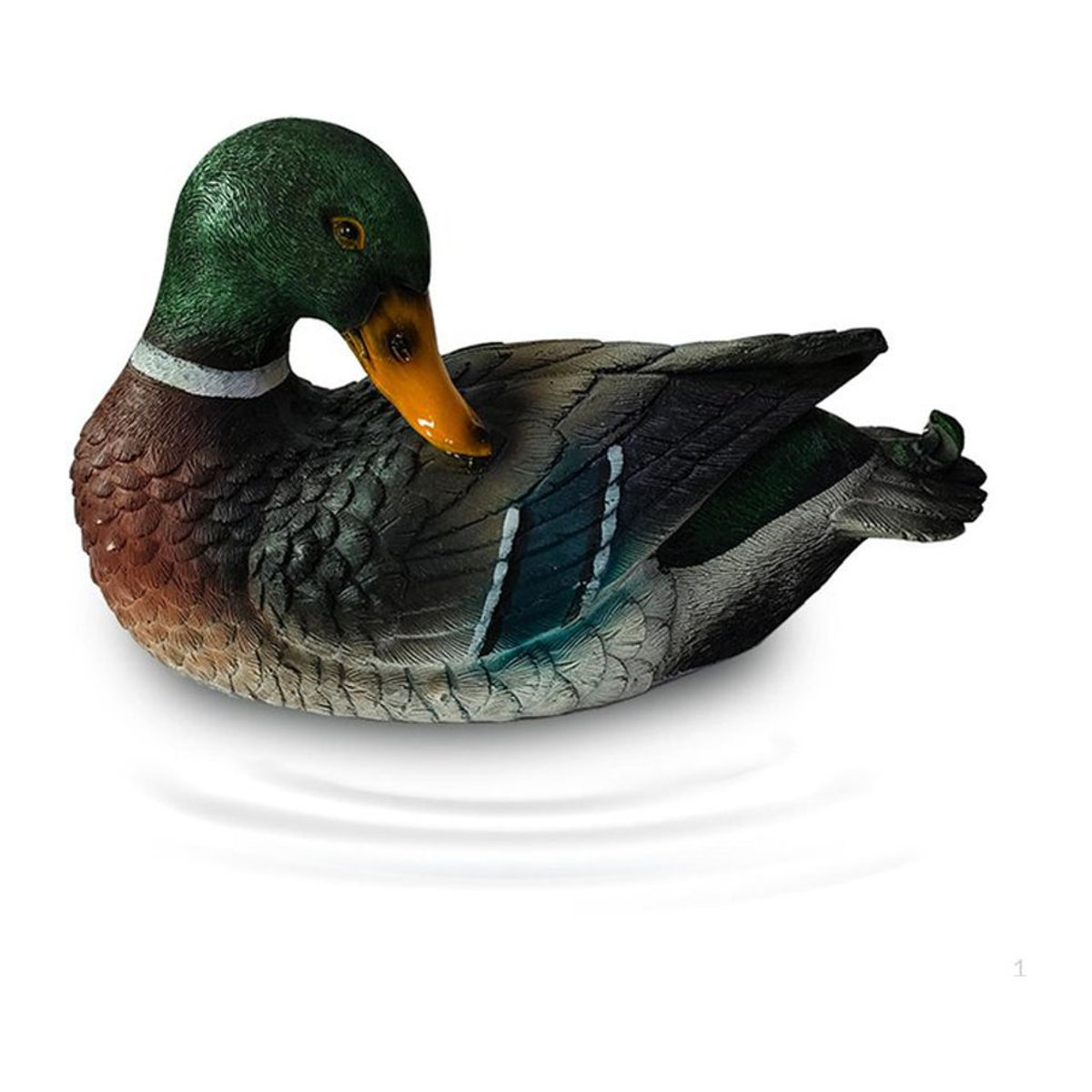 Malie Harz-Mandarine-Ente als schwimmender Jagd-Lockvogel und bunte Dekoration für Pool und Teich - Bild 1