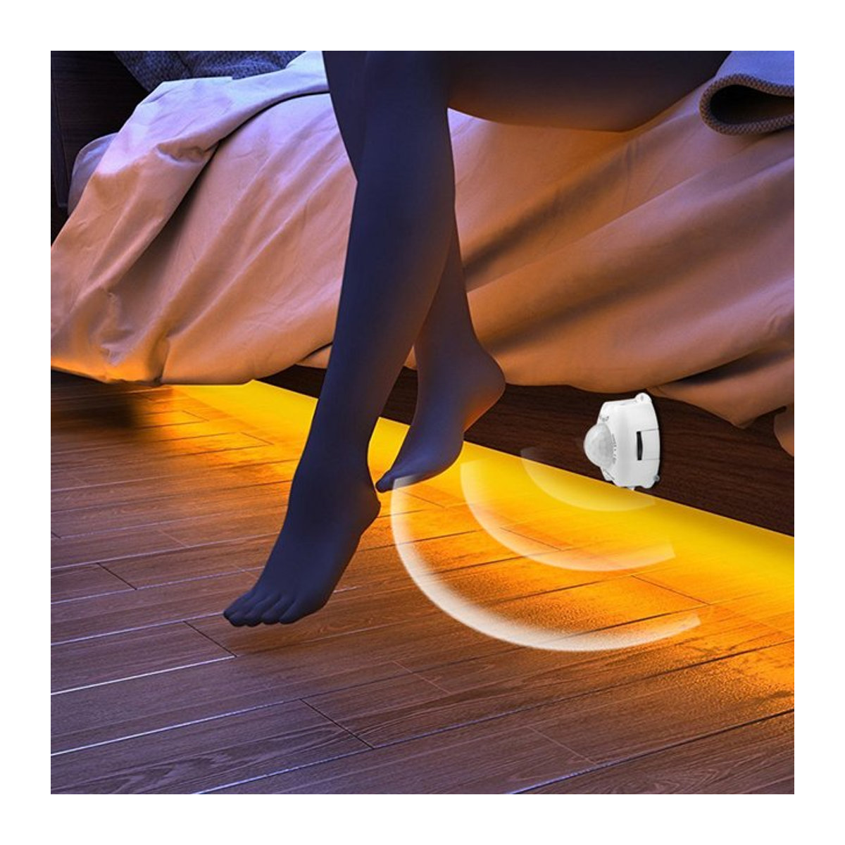 MALITAI Drahtloser LED-Bewegungsmelder mit integrierter LED-Lichtleiste für Küchenschrank, Schlafzimmer und Treppe - Bild 1