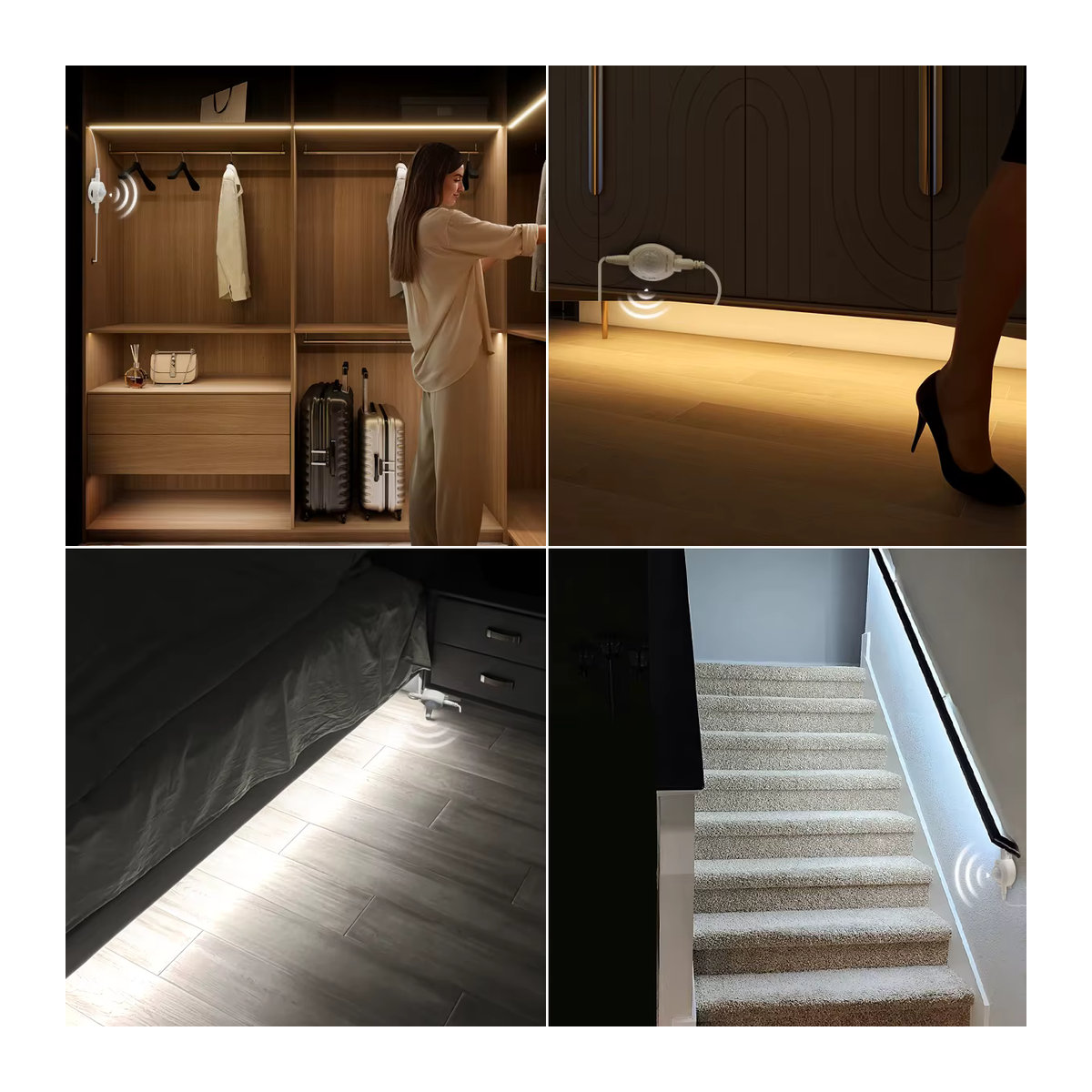 MALITAI Drahtloser LED-Bewegungsmelder mit integrierter LED-Lichtleiste für Küchenschrank, Schlafzimmer und Treppe - Bild 5