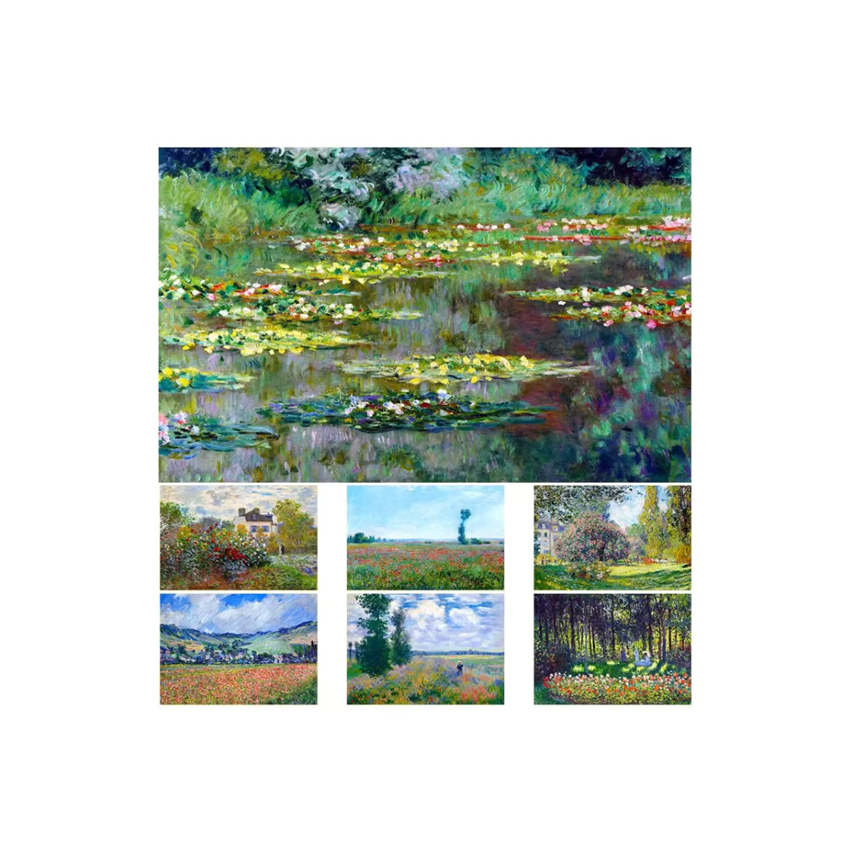 Malset nach Zahlen von Potdemiel mit Claude Monet Garten Landschaft als DIY Ölgemälde auf Leinwand - Bild 2