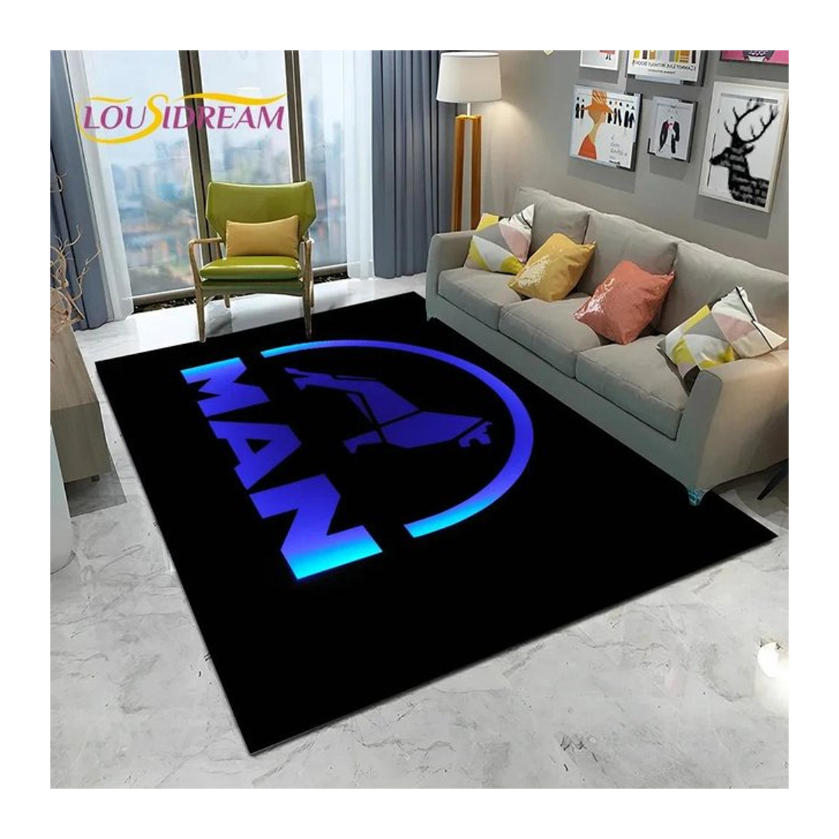 MAN Truck Logo Serie Druckteppich Schwarz B: 160 cm, T: 80 cm - Bild 1