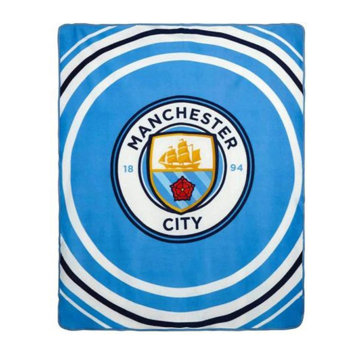 Manchester City FC Fleece-Pulsdecke in Weiß/Blau, One Size - Bild 1