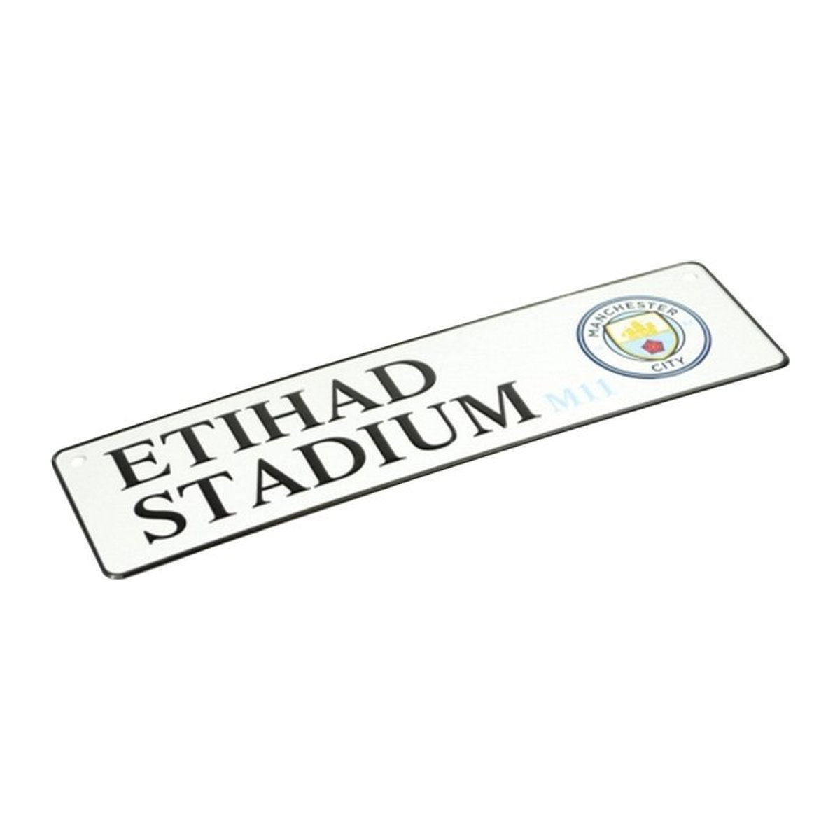 Manchester City FC Offizielles 3D geprägtes Metall Straßenschild in Schwarz/Weiß - Bild 1